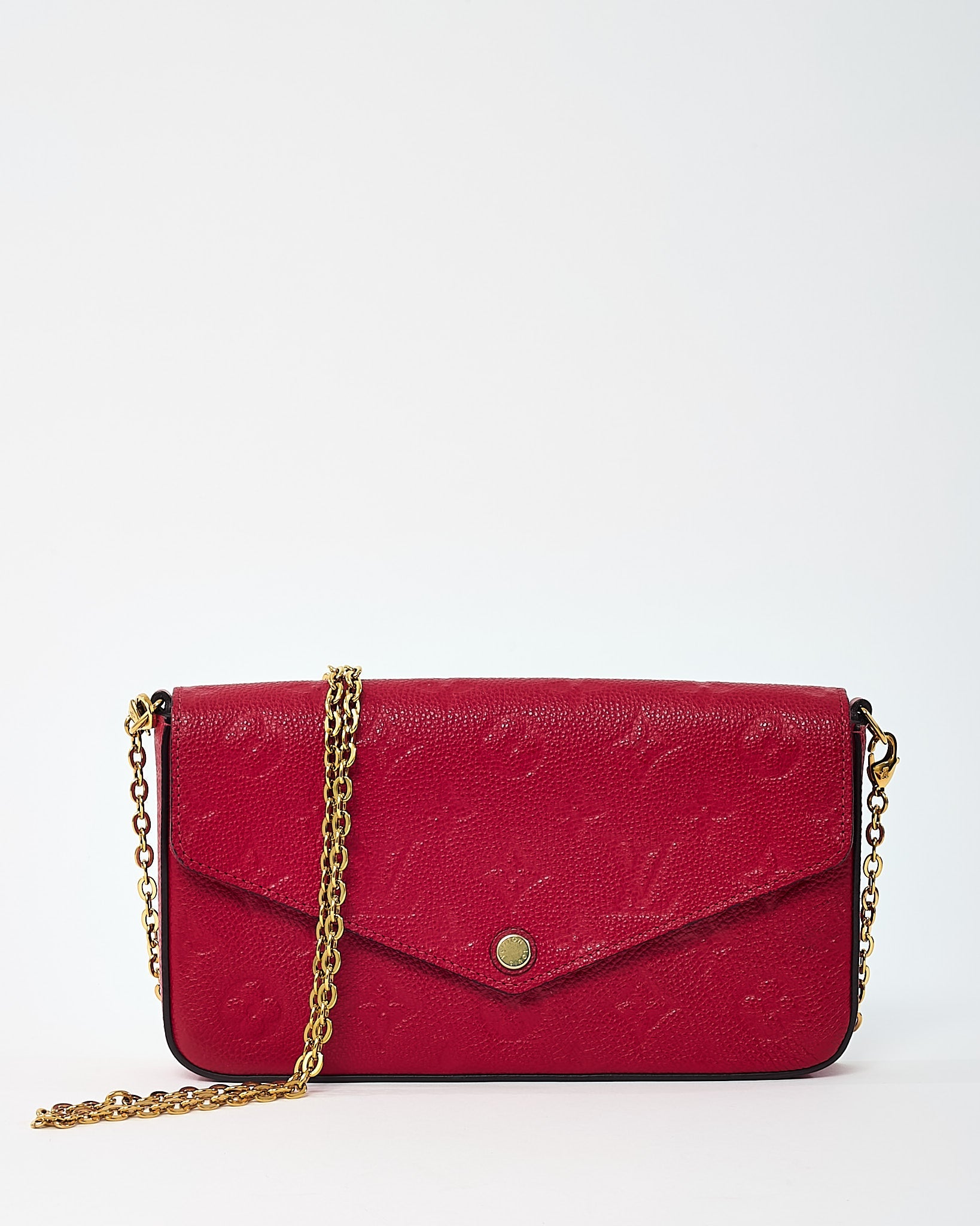 Louis Vuitton Red Monogram Empreinte Leather Felicie Pochette Crossbody Bag