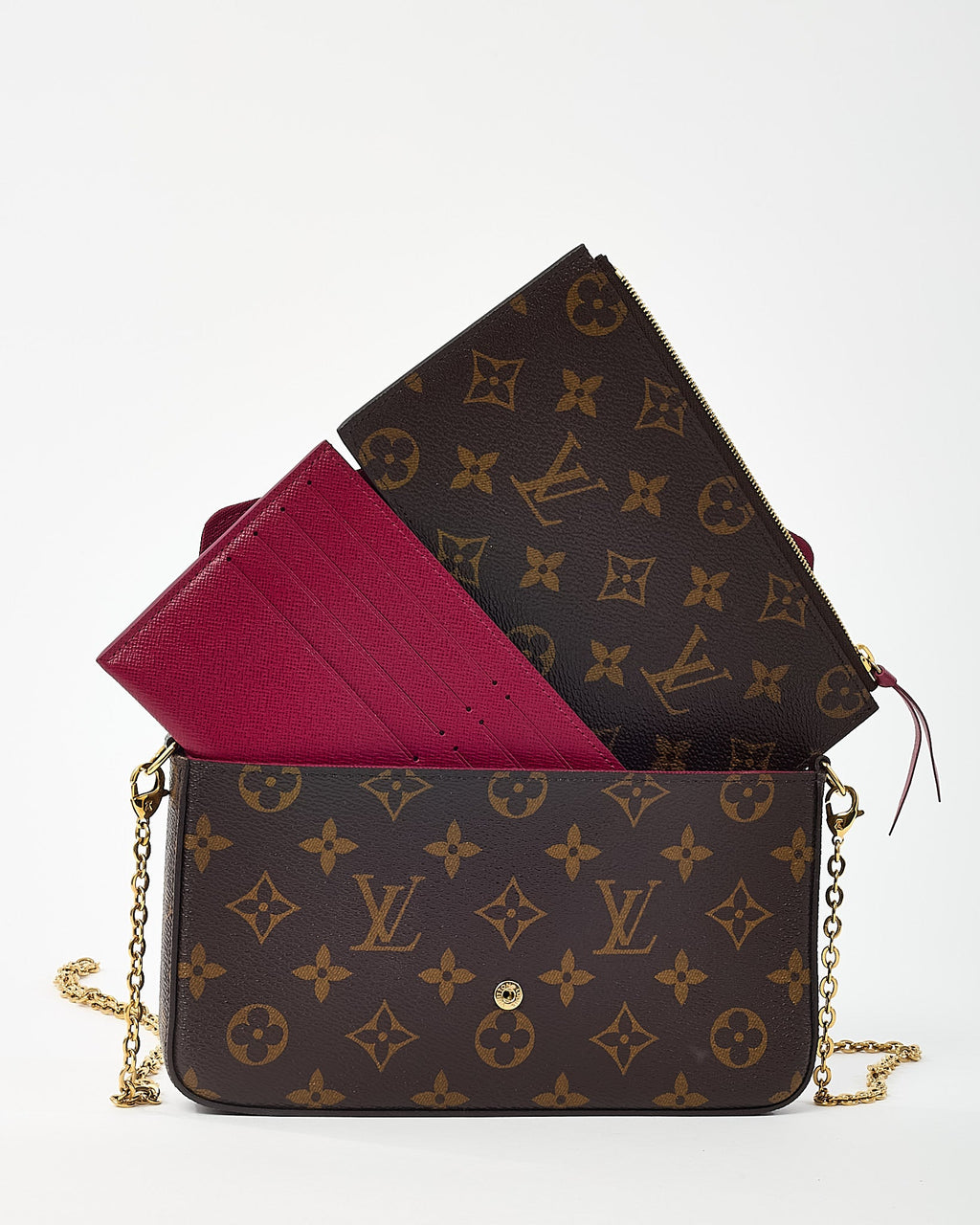 Louis Vuitton Monogram Coated Canvas Felicie Pochette Crossbody Bag