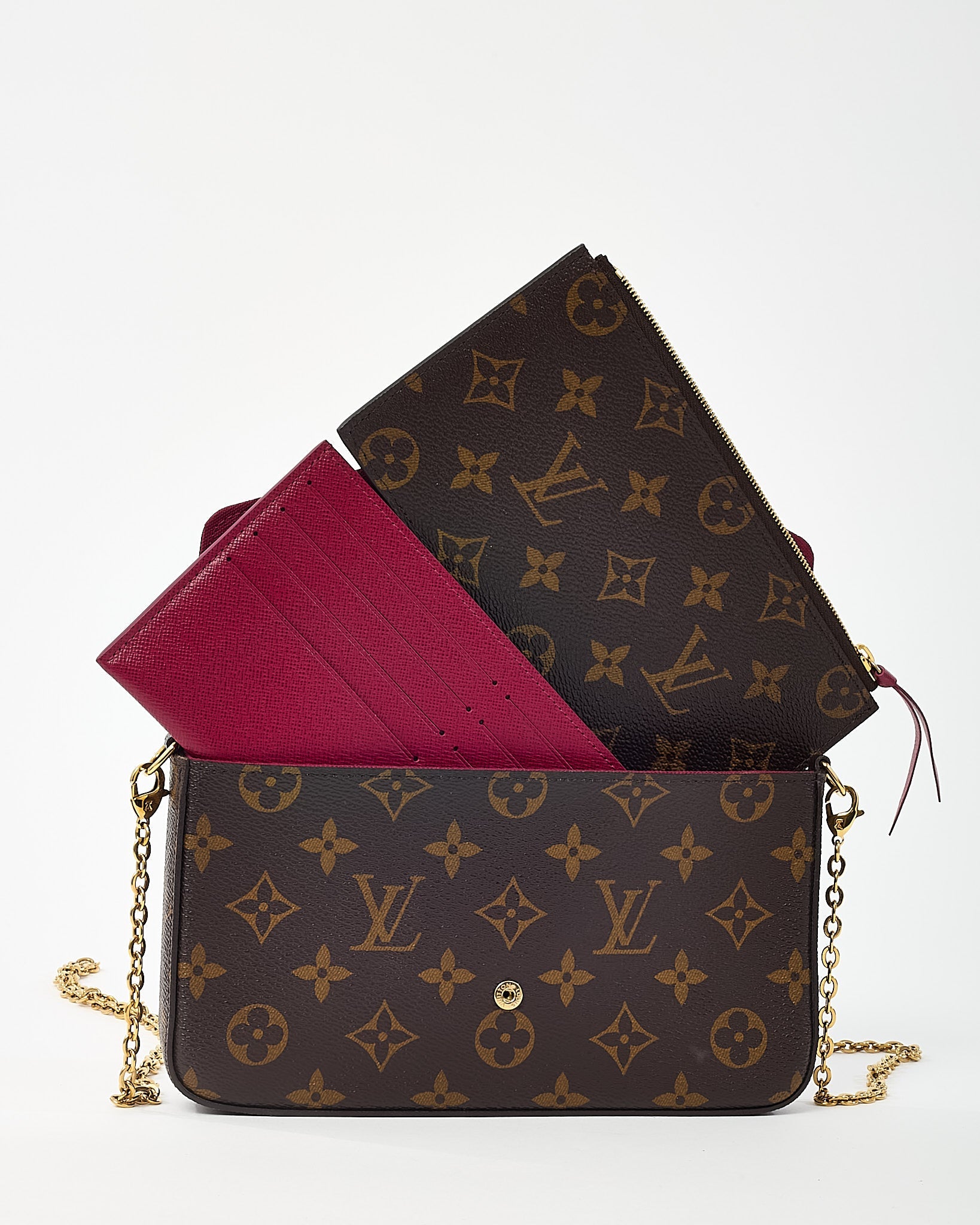 Louis Vuitton Monogram Coated Canvas Felicie Pochette Crossbody Bag