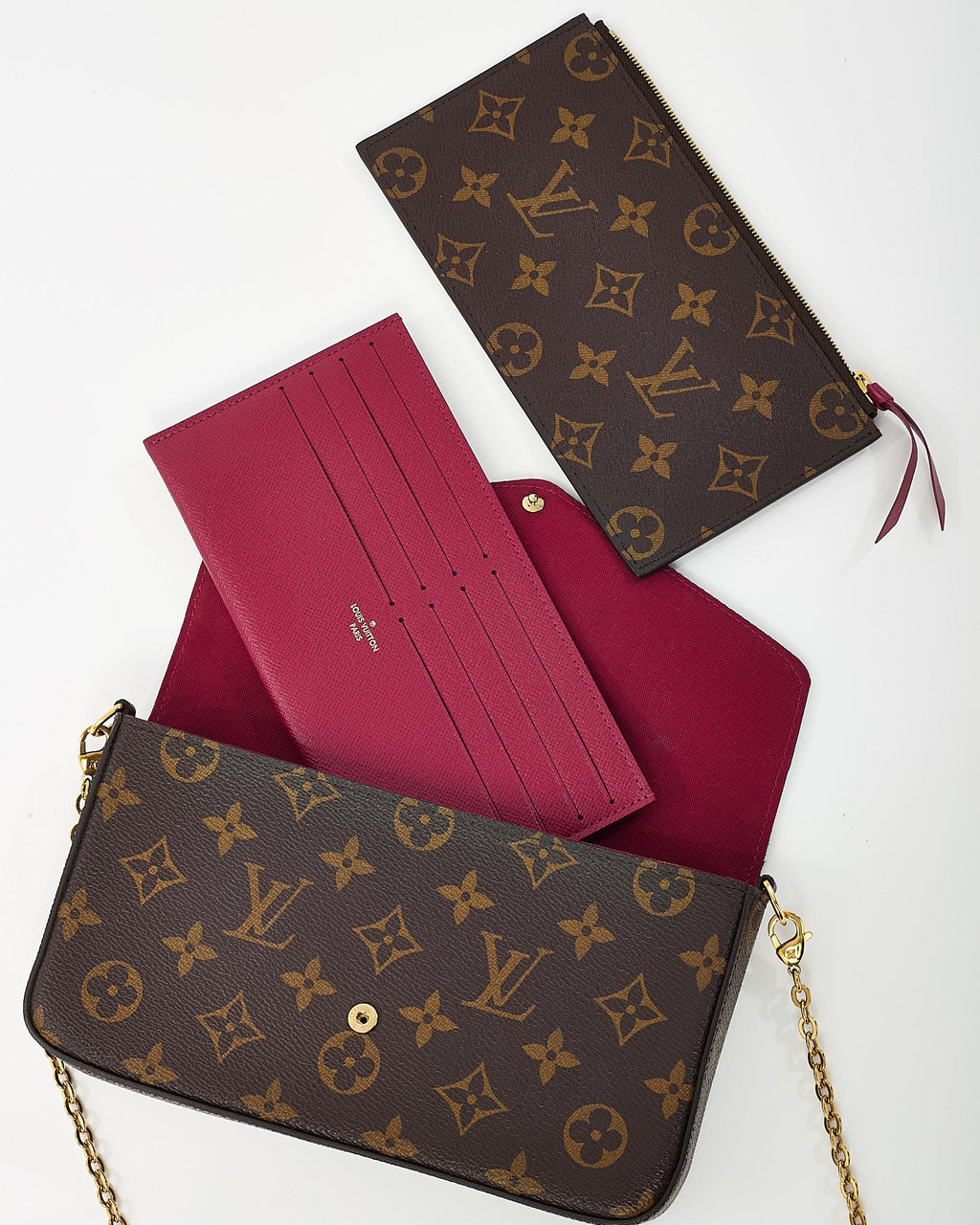 Louis Vuitton Monogram Coated Canvas Felicie Pochette Crossbody Bag