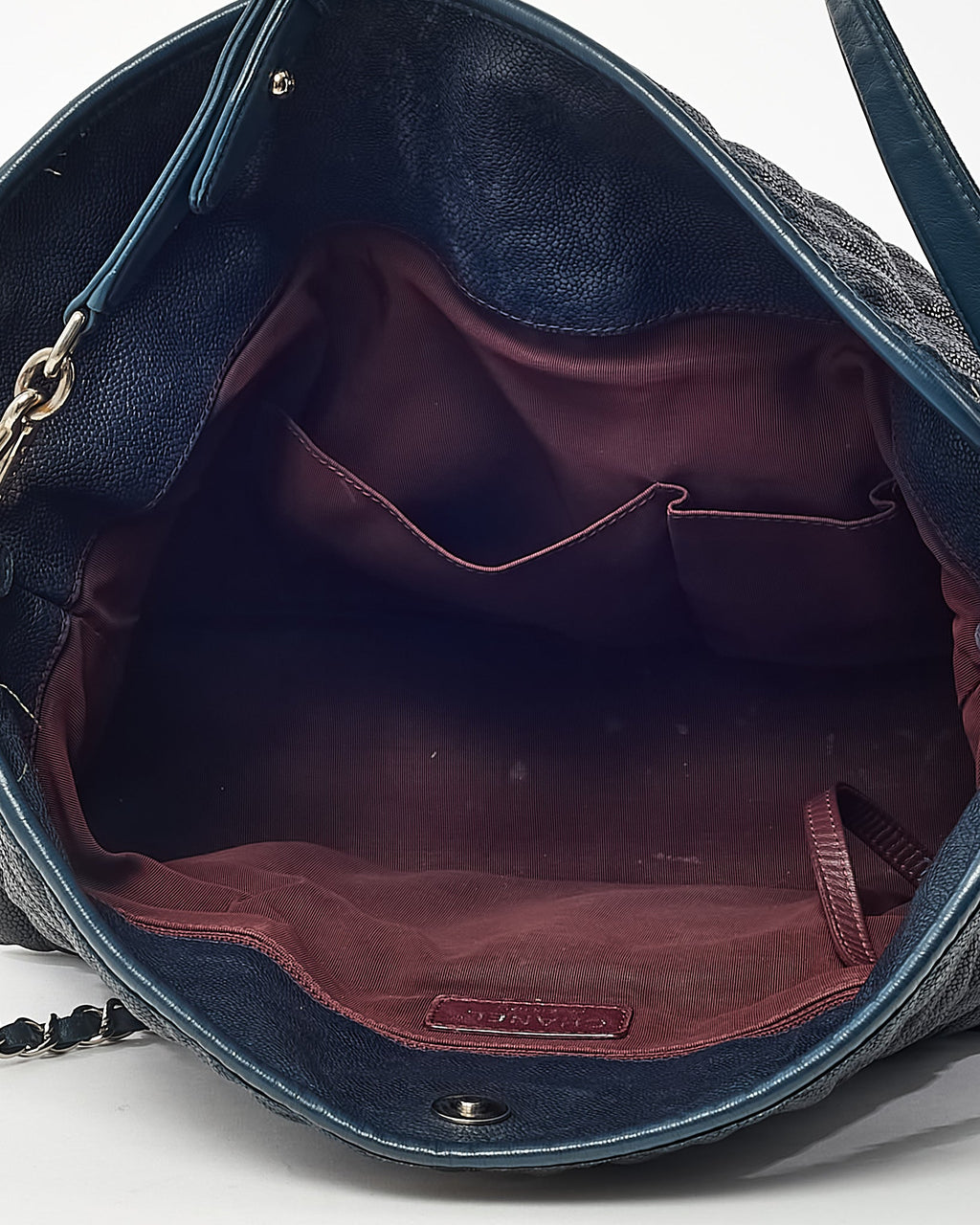 Chanel Navy Quilted Caviar Leather French Riviera 2Way Hobo Shoulder Bag