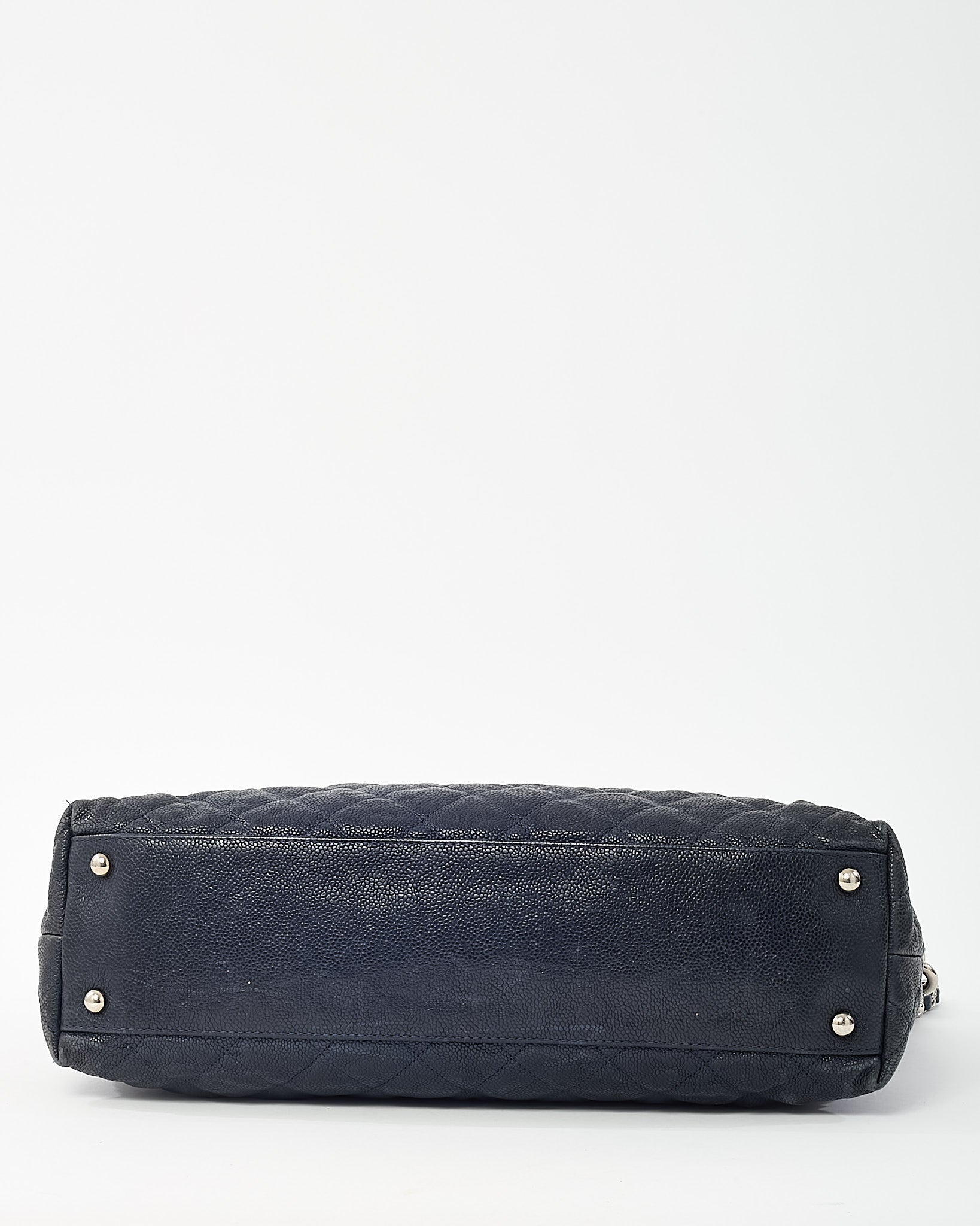 Chanel Navy Quilted Caviar Leather French Riviera 2Way Hobo Shoulder Bag