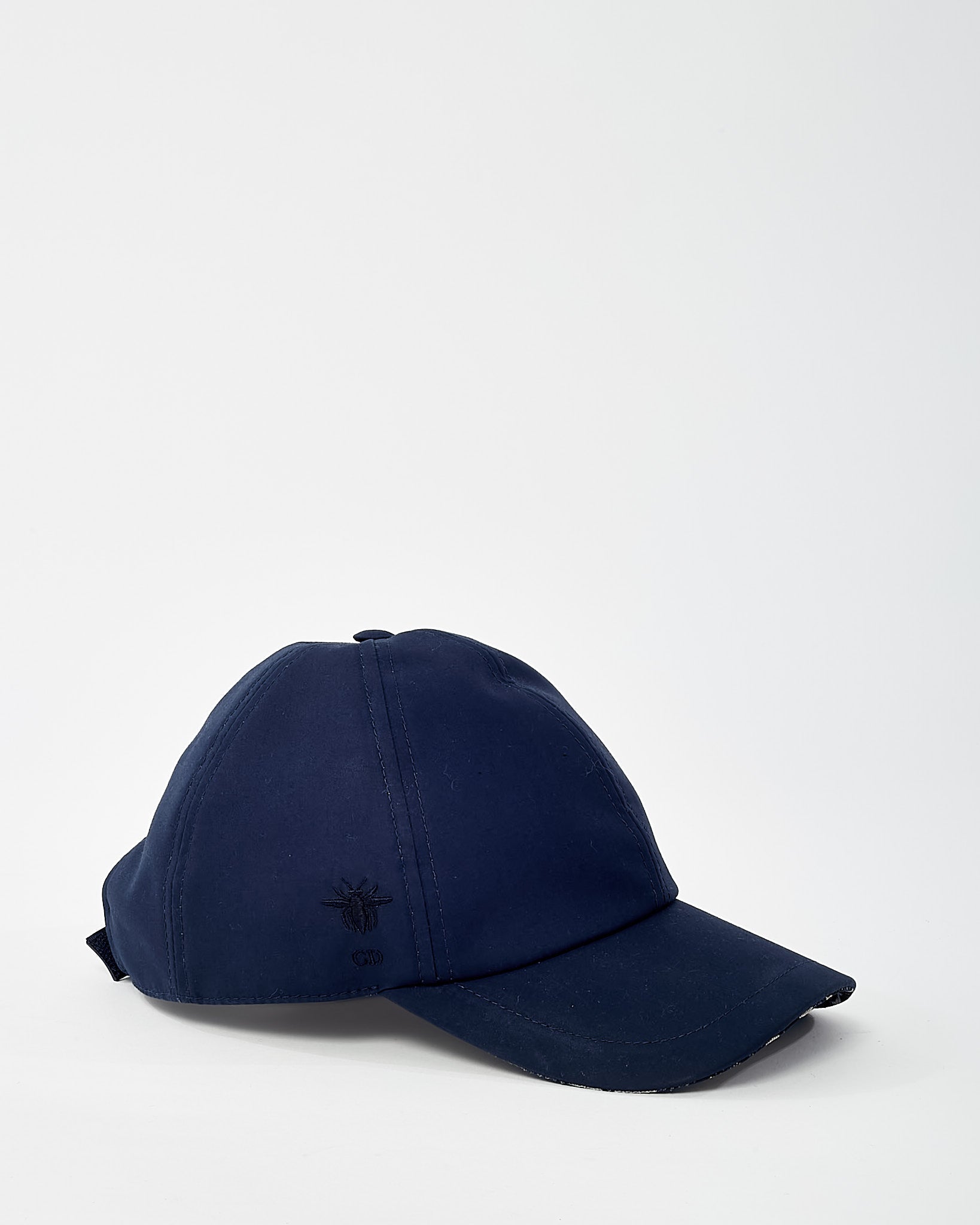 Dior Navy Blue Cotton/Poly Bee Embroidered Baseball Cap - 58