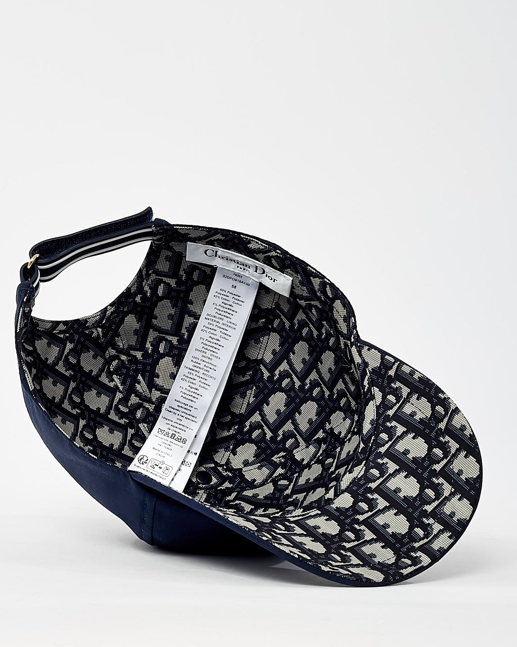 Dior Navy Blue Cotton/Poly Bee Embroidered Baseball Cap - 58