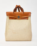 Hermès Beige Natural Toile Vache Calfskin Herbag 30 PM Backpack