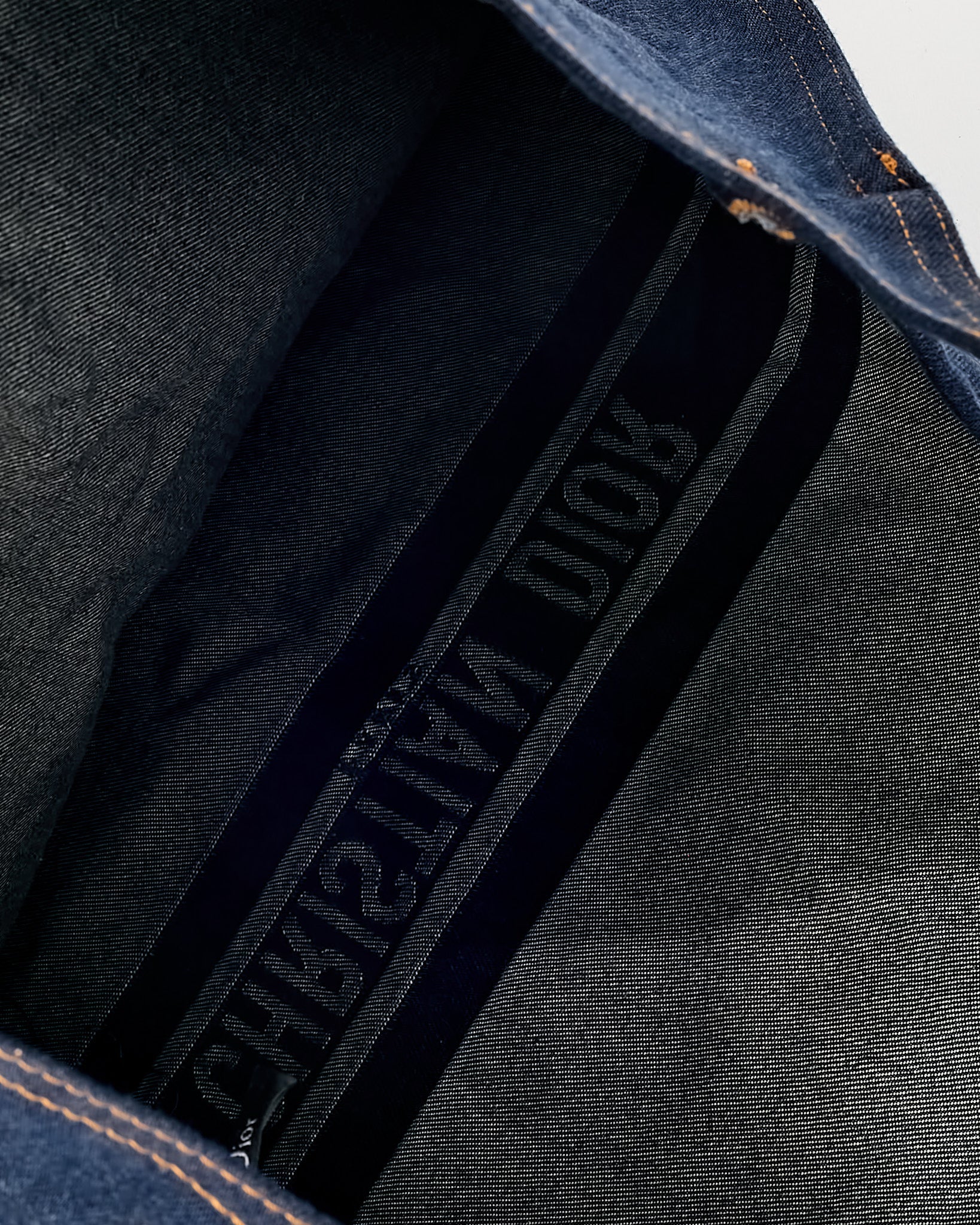 Dior Blue Denim Christian Dior Embroidered Logo Pouch