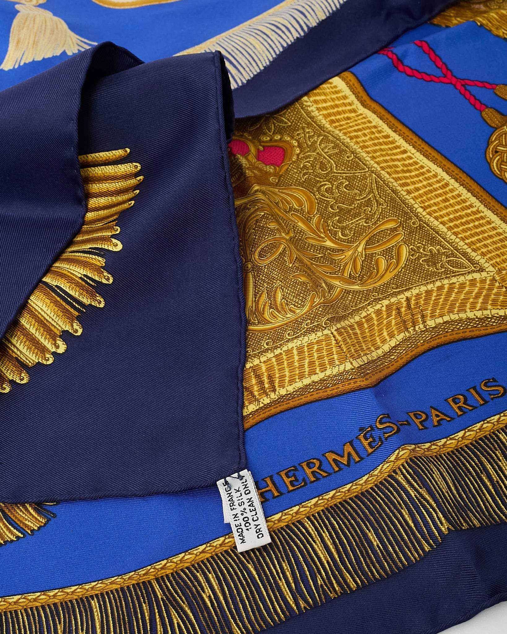 Hermès Blue/Gold/Red Multi "Poste et Cavalerie" Silk Printed 90cm Scarf