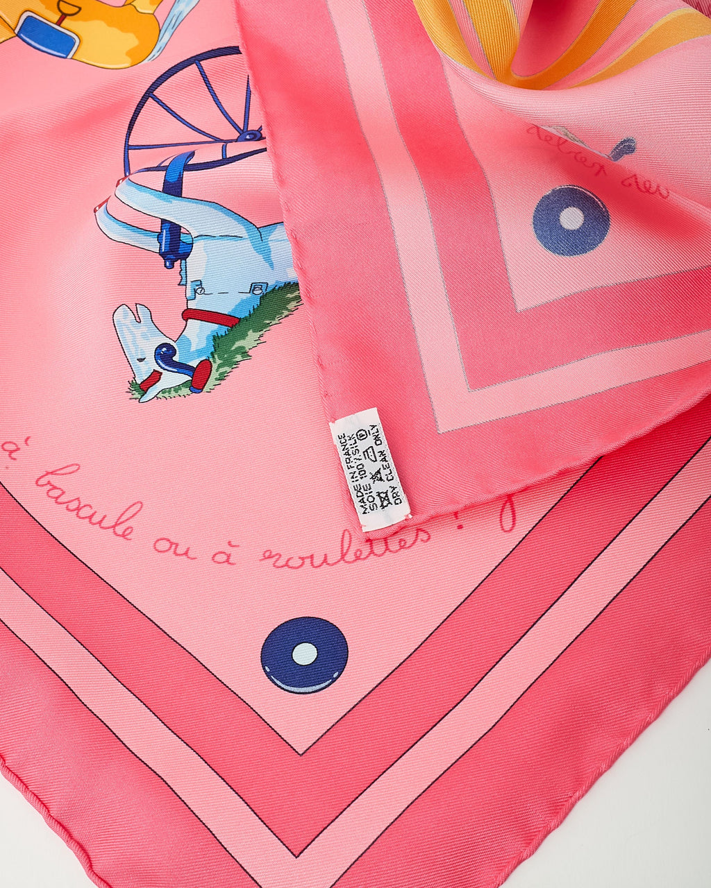 Hermès Pink/Blue/Green Multi "Raconte-moi le Cheval" Silk Printed 90cm Scarf