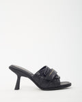 Dior Black Cannage Leather Logo DiorEvolution Heeled Mule Sandals - 38.5