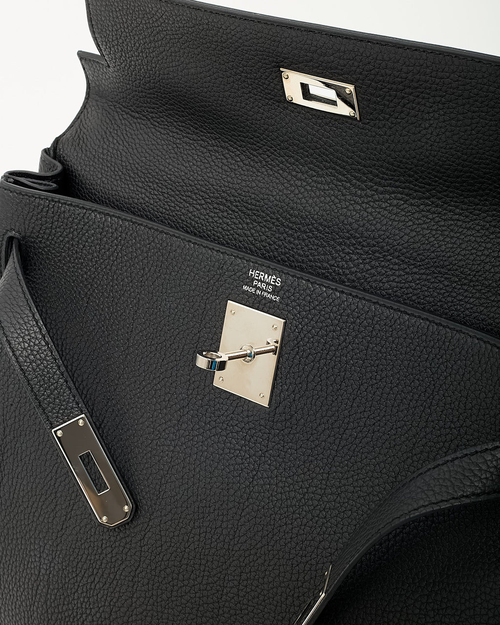 Hermès Black Togo Leather Kelly Retourne 32 Handbag PHW