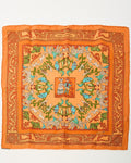 Hermès Orange/Blue/Green/ Multi Animal "Early America" Silk Printed 45cm Scarf