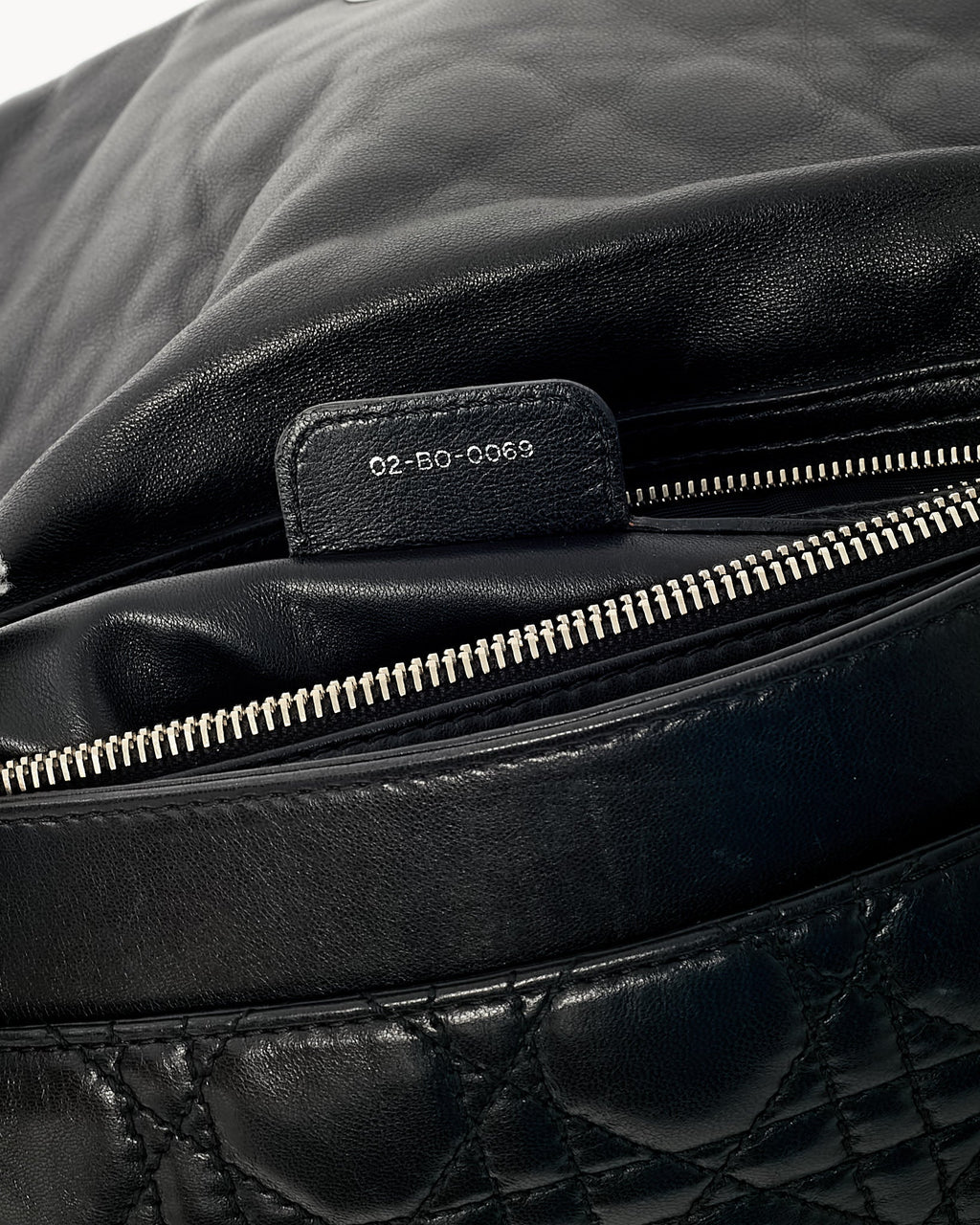 Dior Black Cannage Leather Medium Rendezvous Chain Shoulder Bag