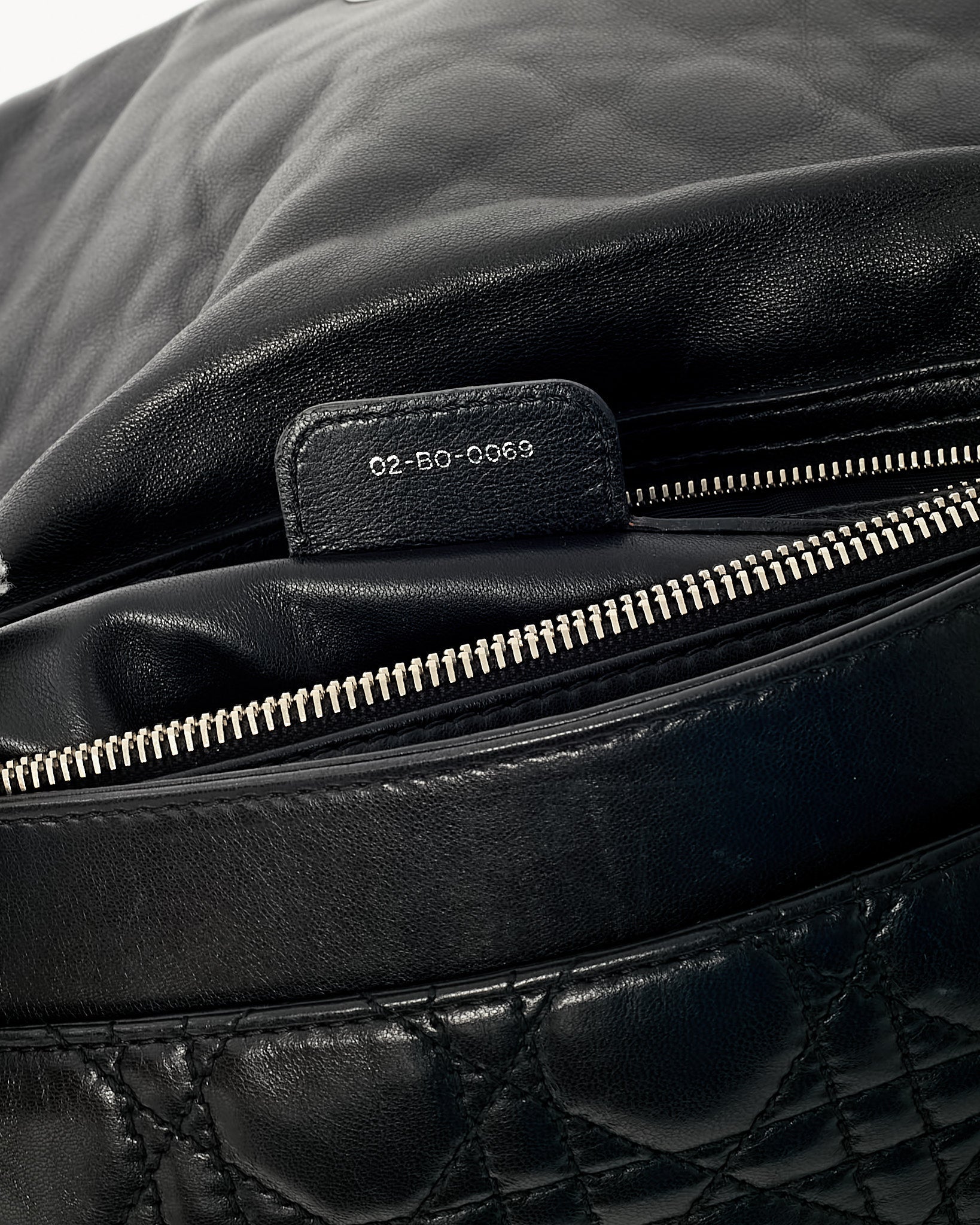 Dior Black Cannage Leather Medium Rendezvous Chain Shoulder Bag