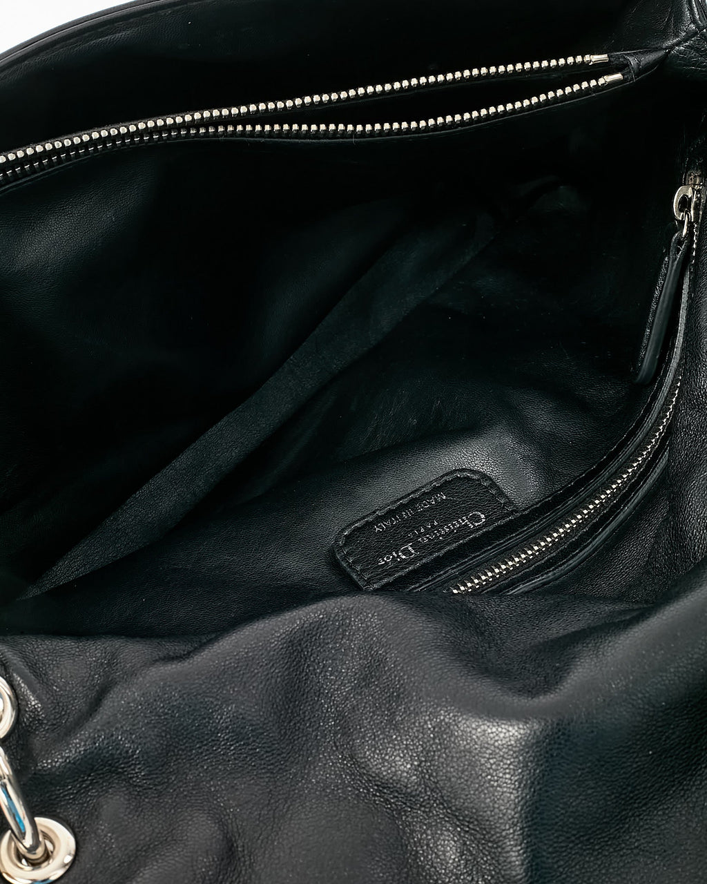 Dior Black Cannage Leather Medium Rendezvous Chain Shoulder Bag