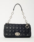 Dior Black Cannage Leather Medium Rendezvous Chain Shoulder Bag