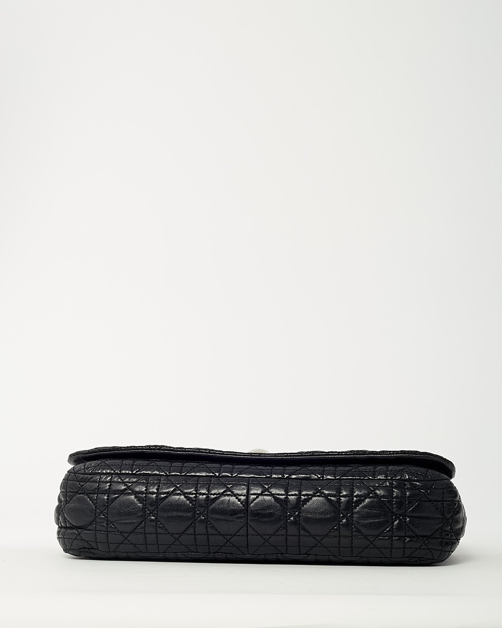 Dior Black Cannage Leather Medium Rendezvous Chain Shoulder Bag