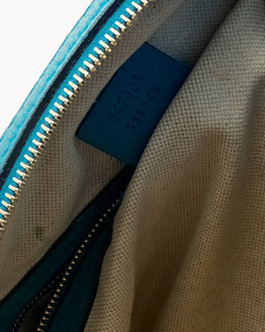 Gucci Blue Leather and Beige GG Monogram Canvas Blue Web Joy Boston Bag with Strap