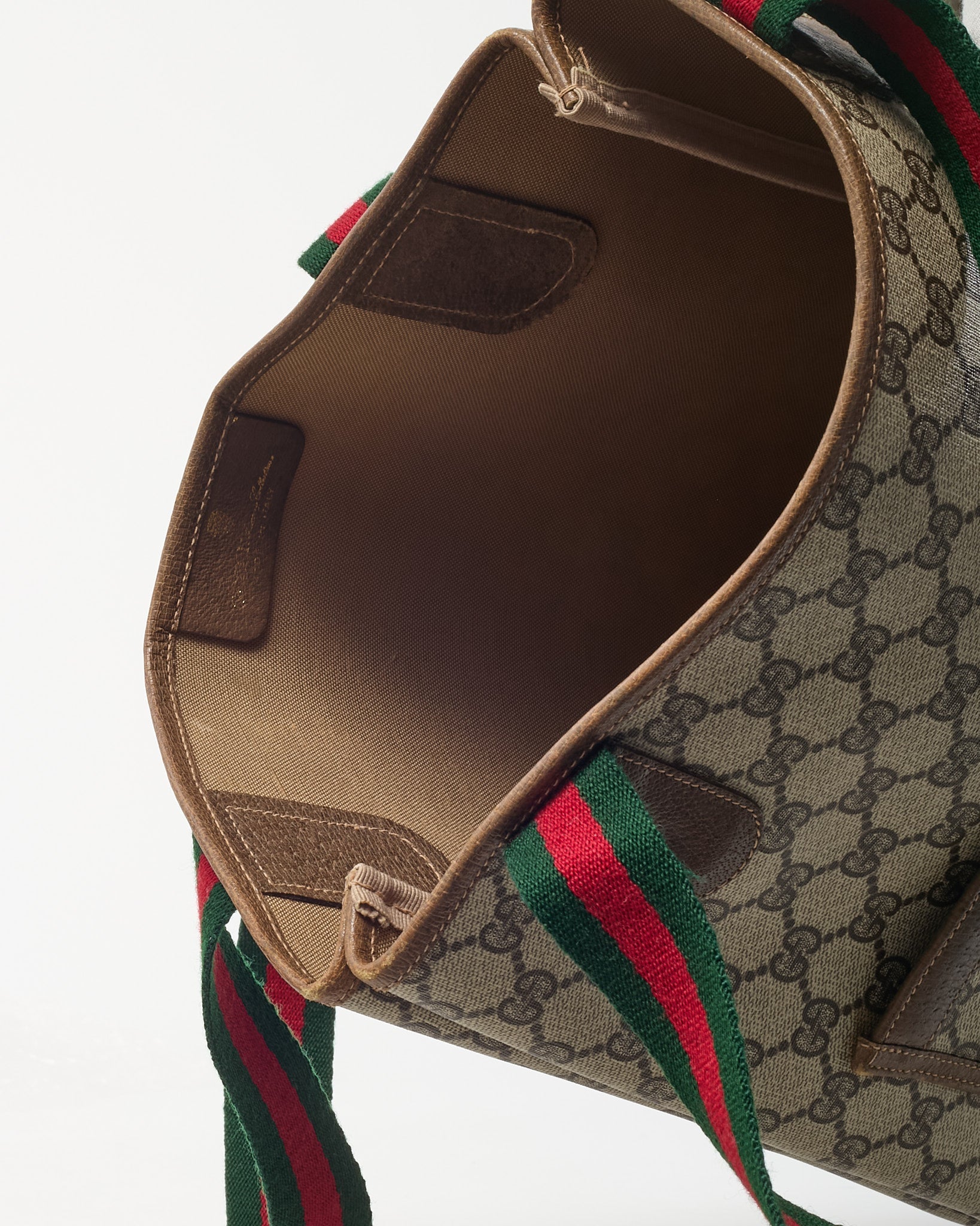 Gucci Vintage Beige and Brown GG Monogram Plus Coated Canvas Sherry Line Shopping Tote