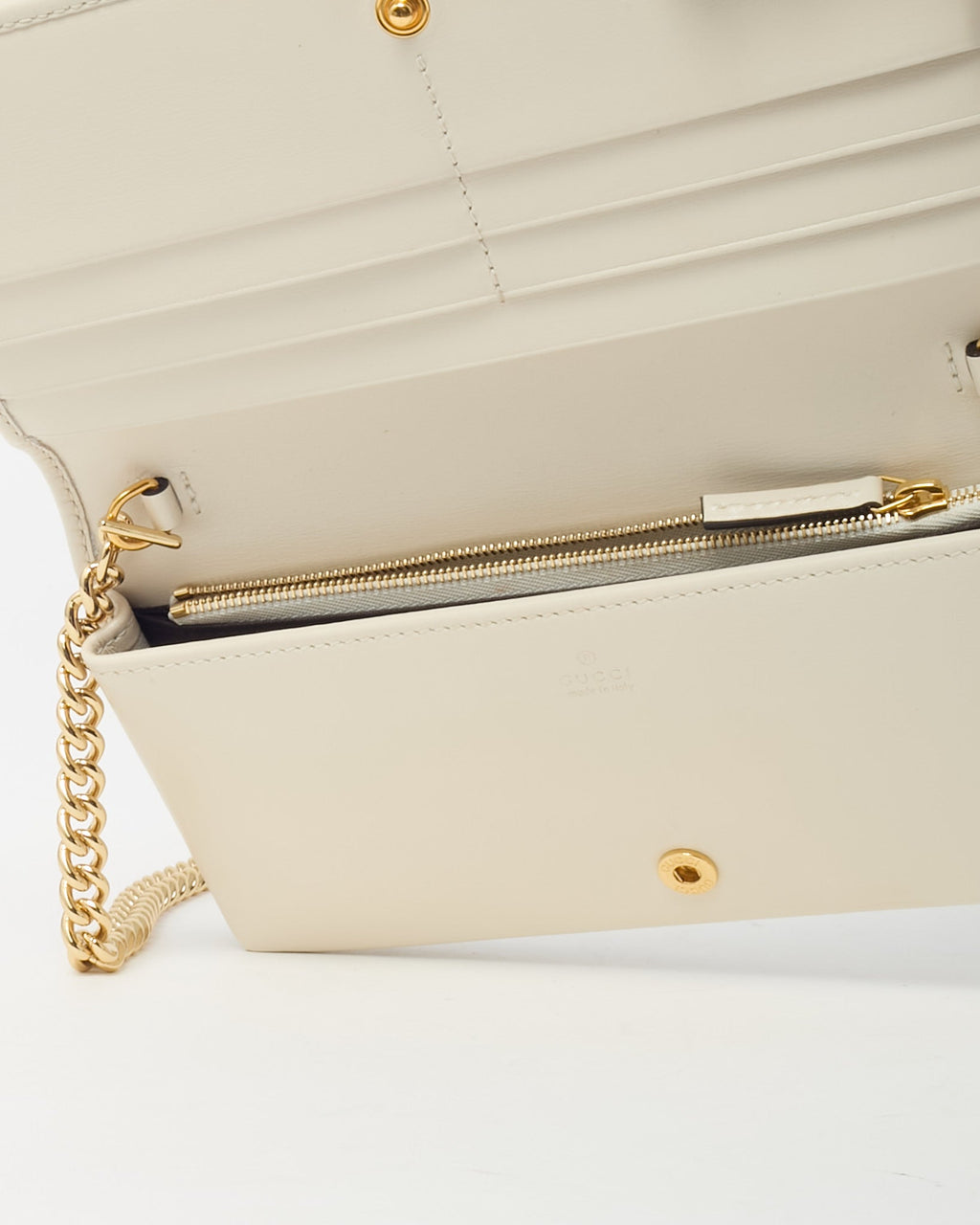 Gucci White Boarded Plutone Calfskin Leather Horsebit 1955 WOC Crossbody Bag
