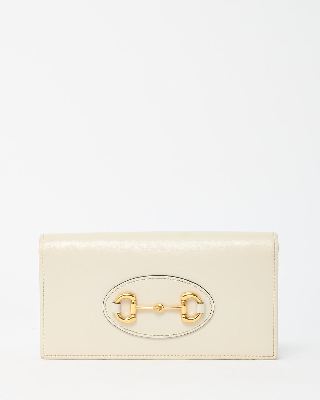 Gucci White Boarded Plutone Calfskin Leather Horsebit 1955 WOC Crossbody Bag