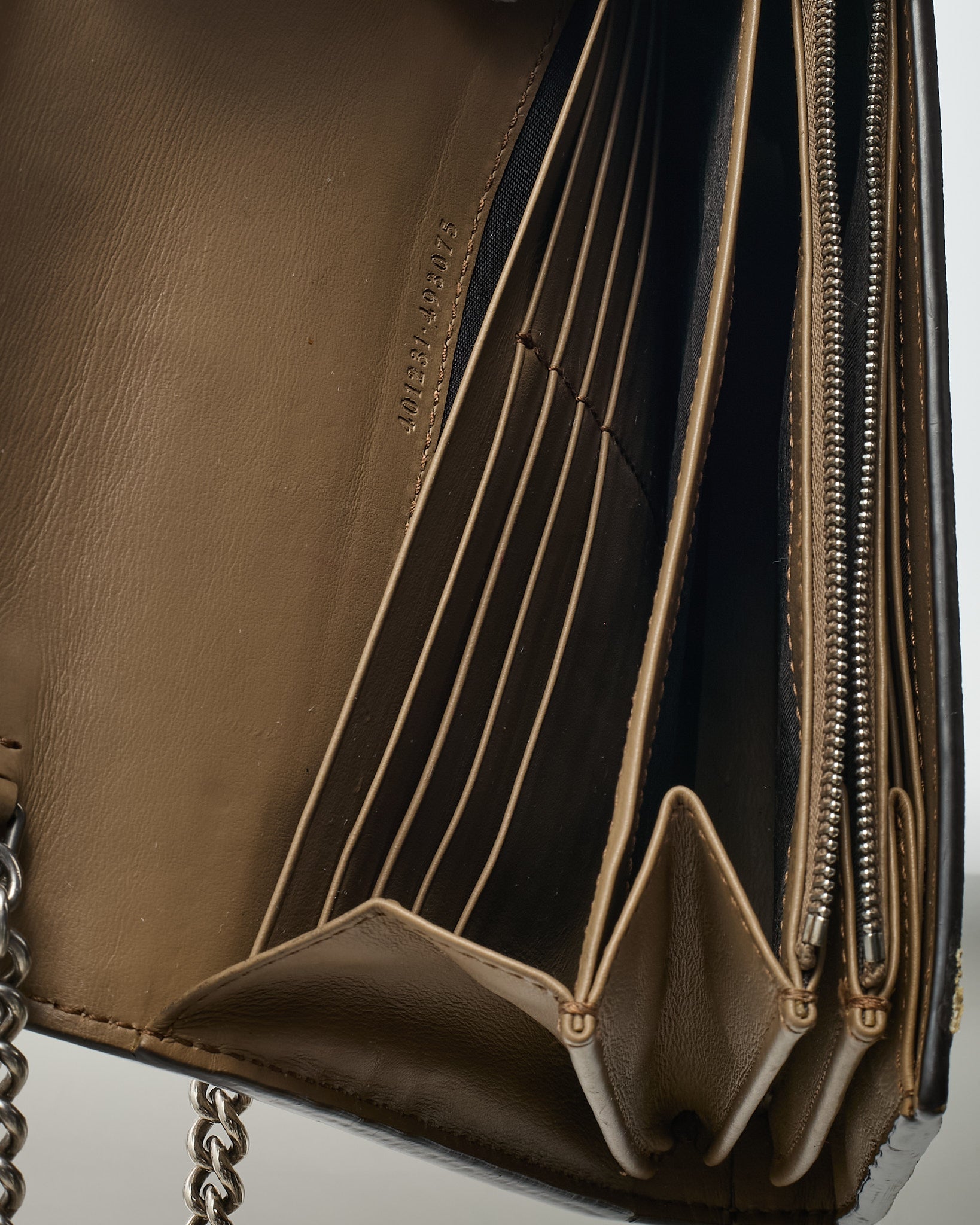 Gucci Beige & Ebony Monogram GG Supreme Canvas Dionysus WOC Crossbody Bag