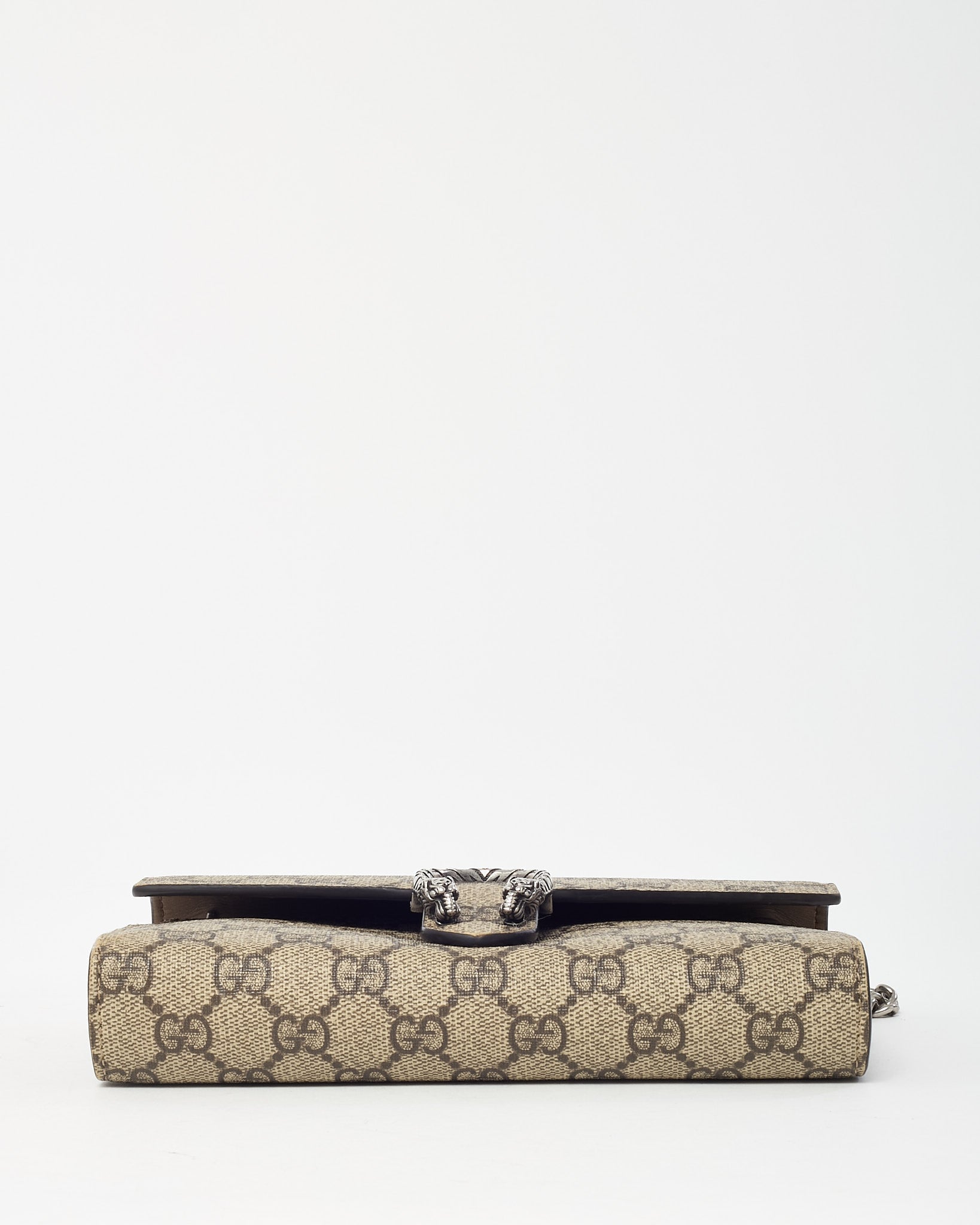 Gucci Beige & Ebony Monogram GG Supreme Canvas Dionysus WOC Crossbody Bag