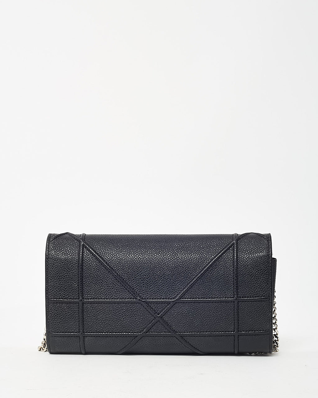 Dior Black Grained Calfskin Diorama Croisiere WOC Wallet on Chain Crossbody Bag
