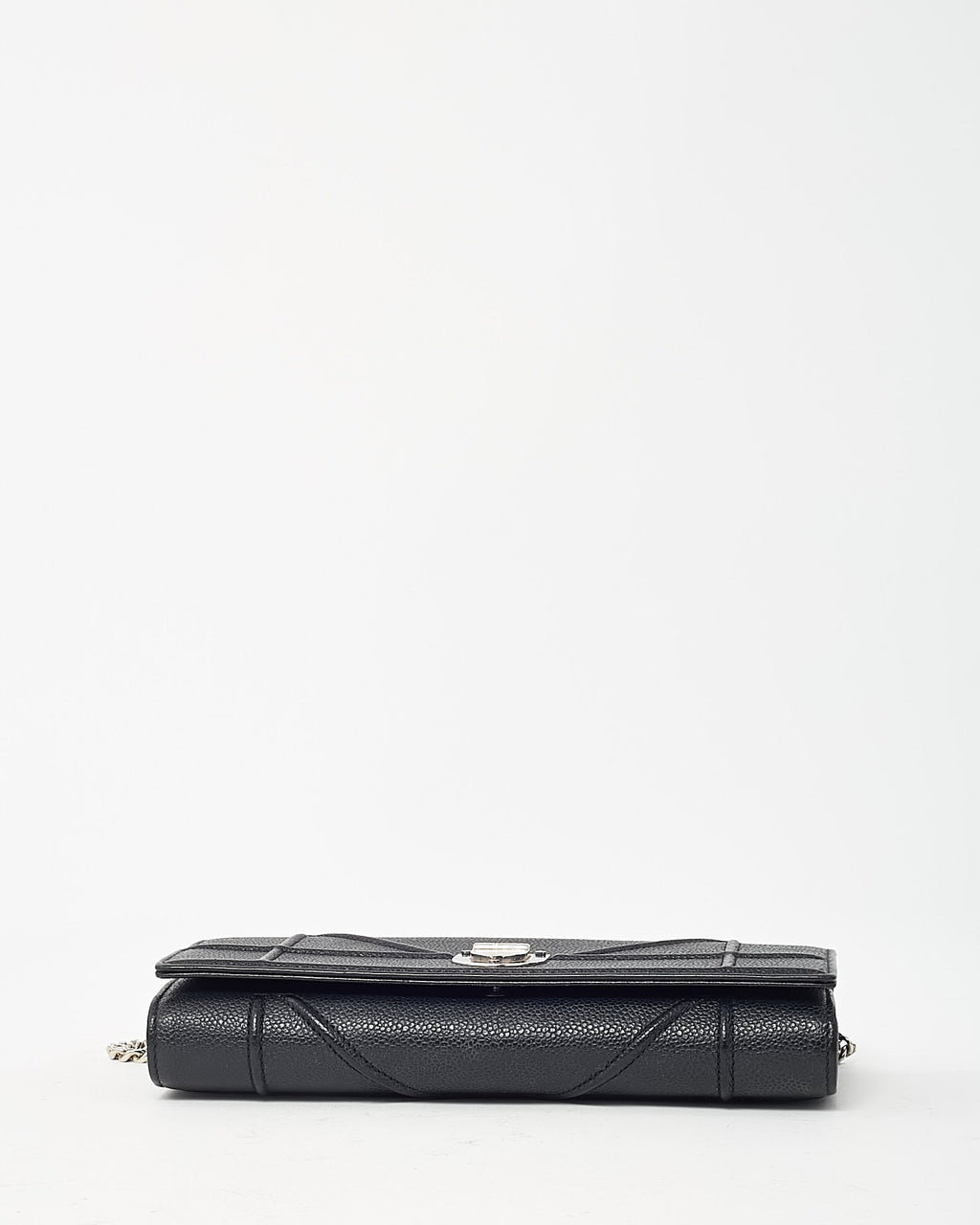 Dior Black Grained Calfskin Diorama Croisiere WOC Wallet on Chain Crossbody Bag