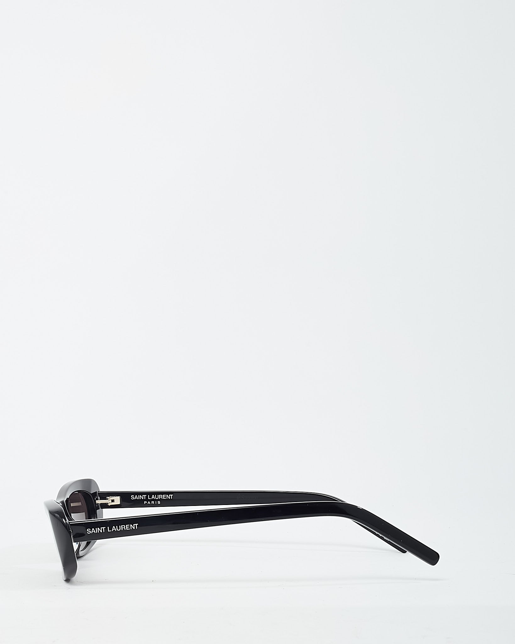 Saint Laurent Black Acetate SL557 Shade Oval Sunglasses
