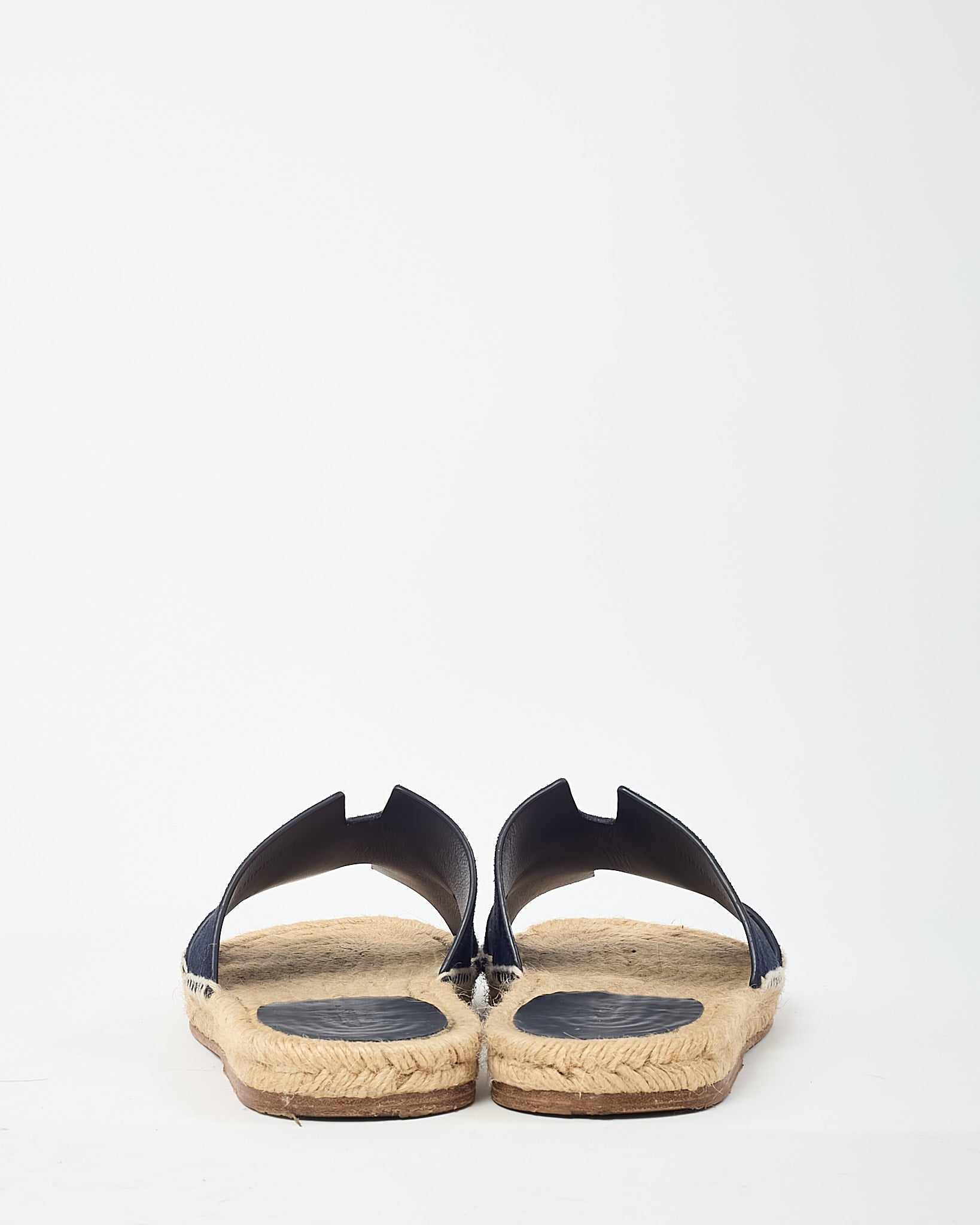 Hermès Navy Suede Antigua Espadrille Sandals - 39