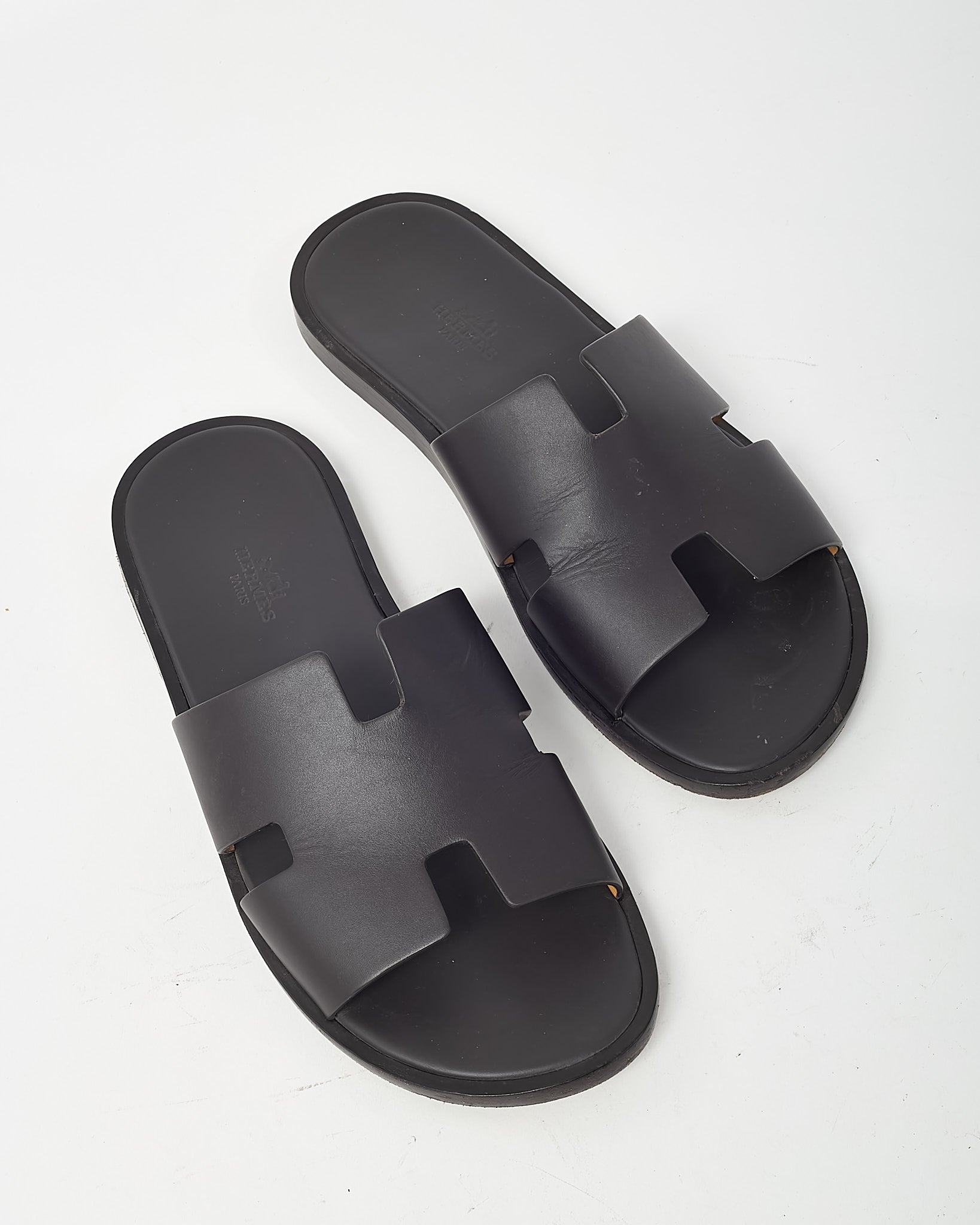 Hermès Men's Brown Leather Izmir H Sandals - 40/US 7 MEN/US 9-9.5 WOMEN
