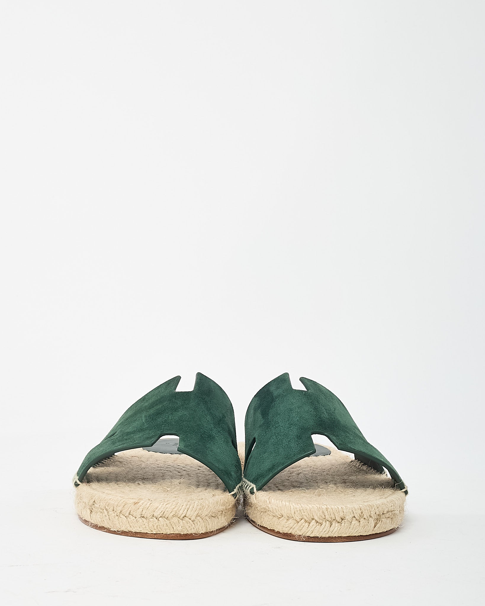 Hermès Men's Green Suede Antigua Espadrille Sandals - 40/US 7 MEN/US 9-9.5 WOMEN