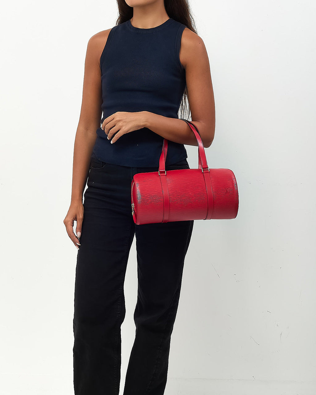 Louis Vuitton Red Epi Leather Soufflot Papillon Bag