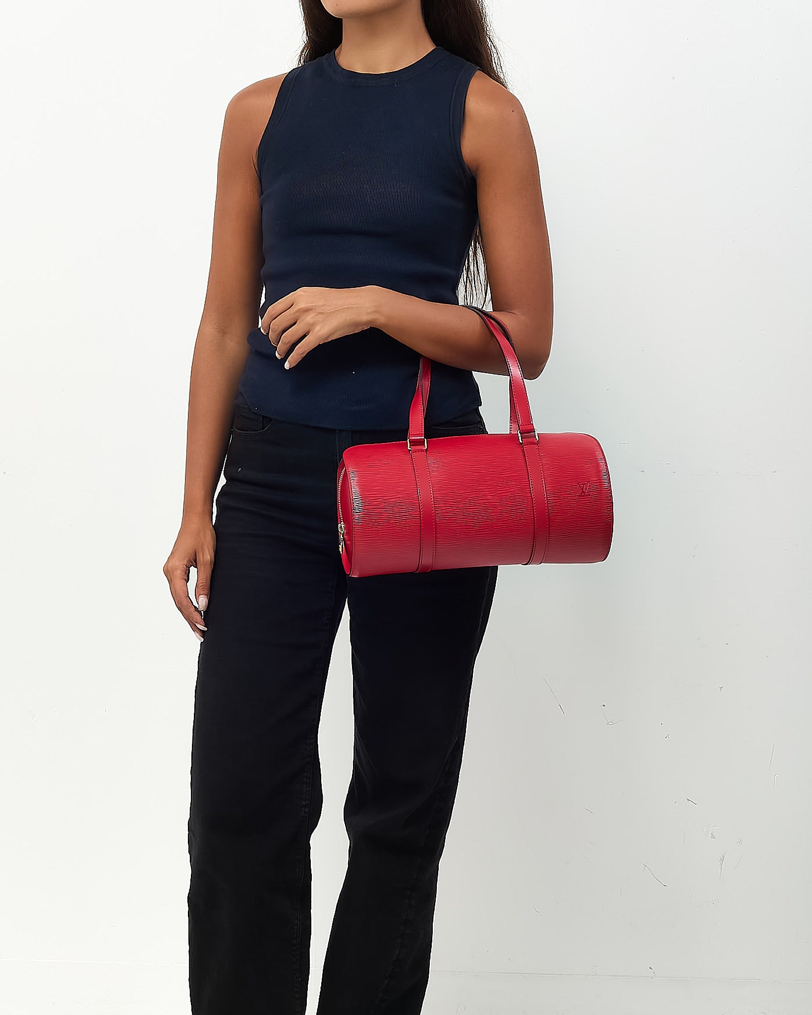 Louis Vuitton Red Epi Leather Soufflot Papillon Bag
