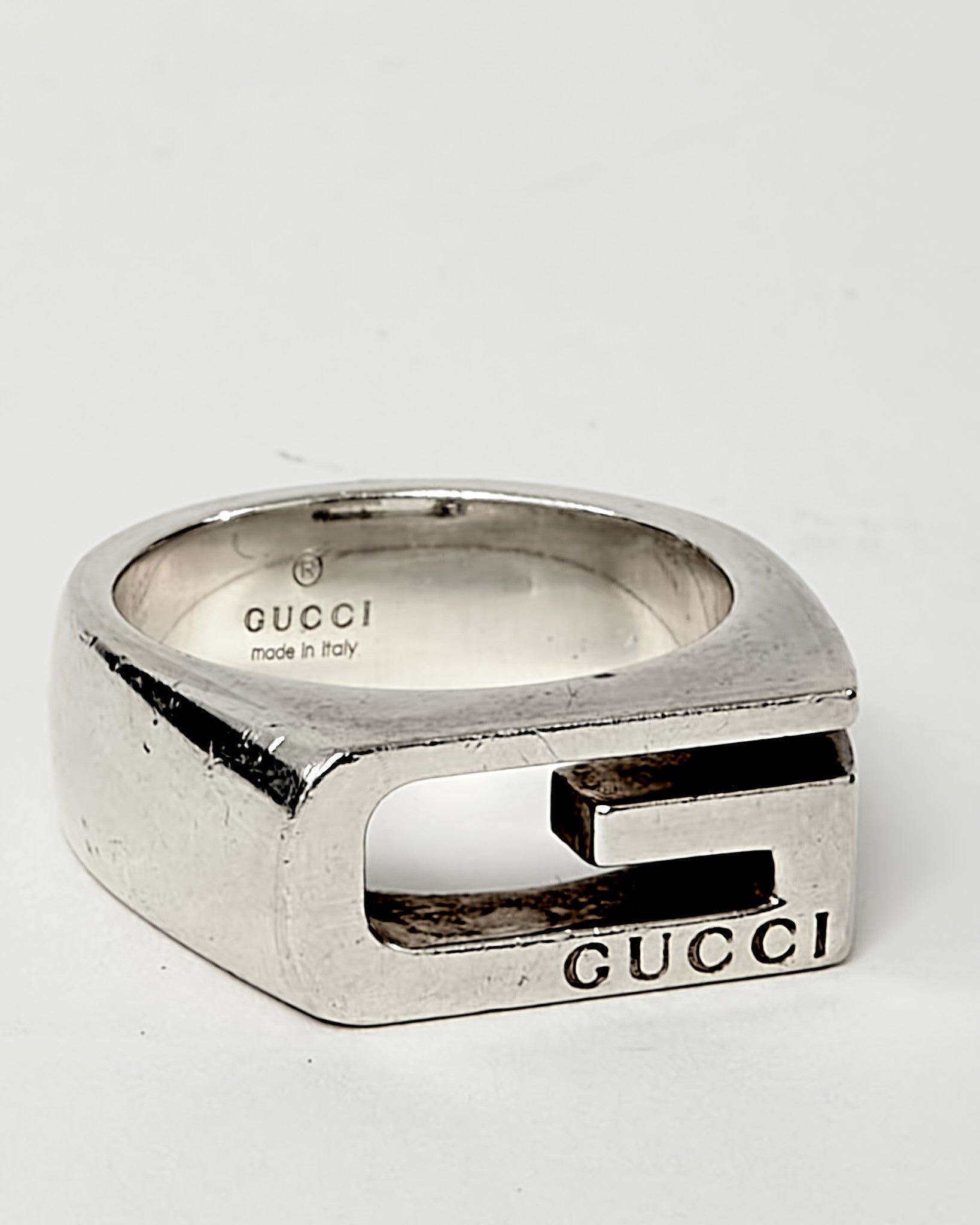 Gucci Sterling Silver Cut Out G Estate Ring - 6.5