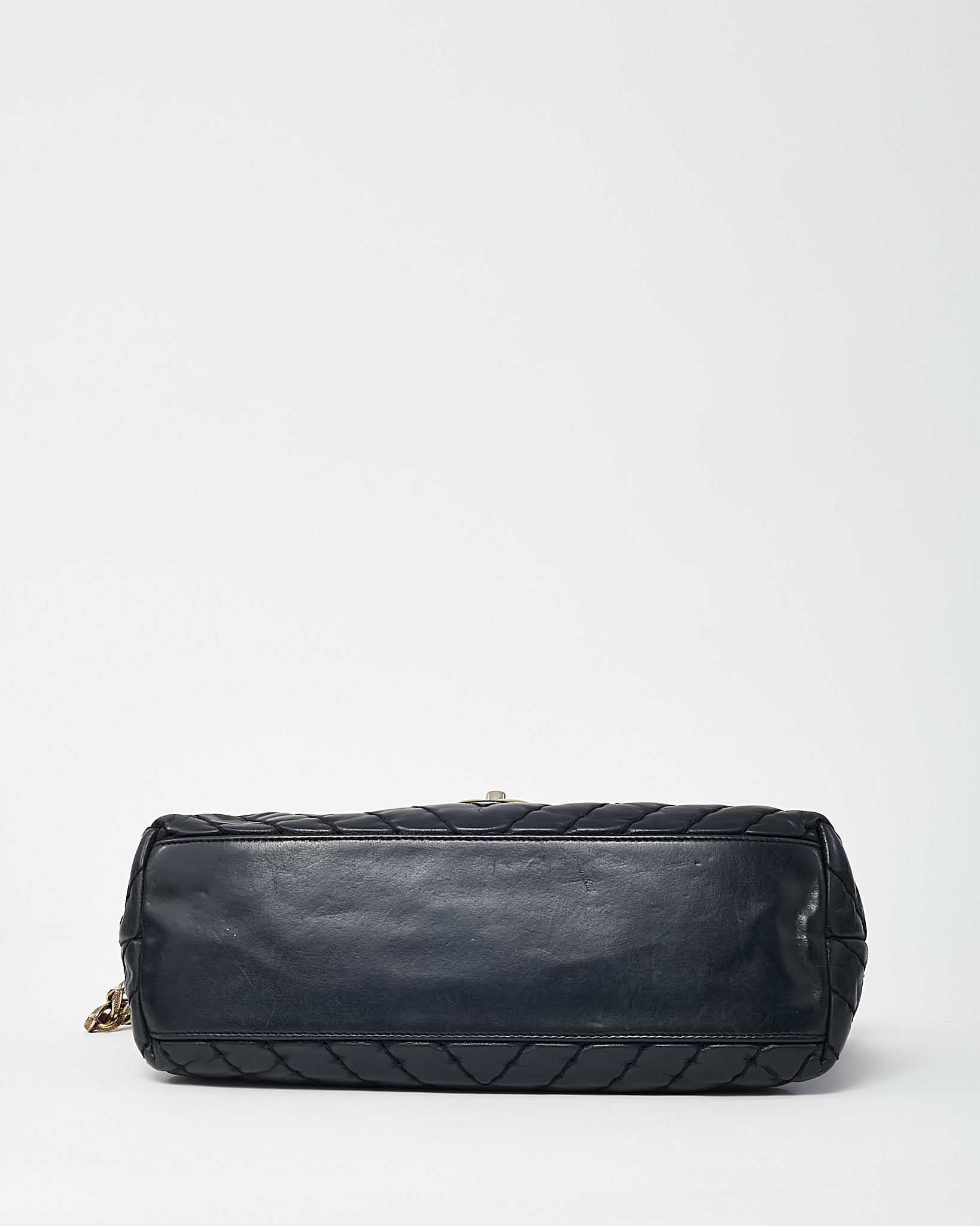 Chanel Black Surpique Chevron Leather Paris-Byzance Large Flap Bag GHW