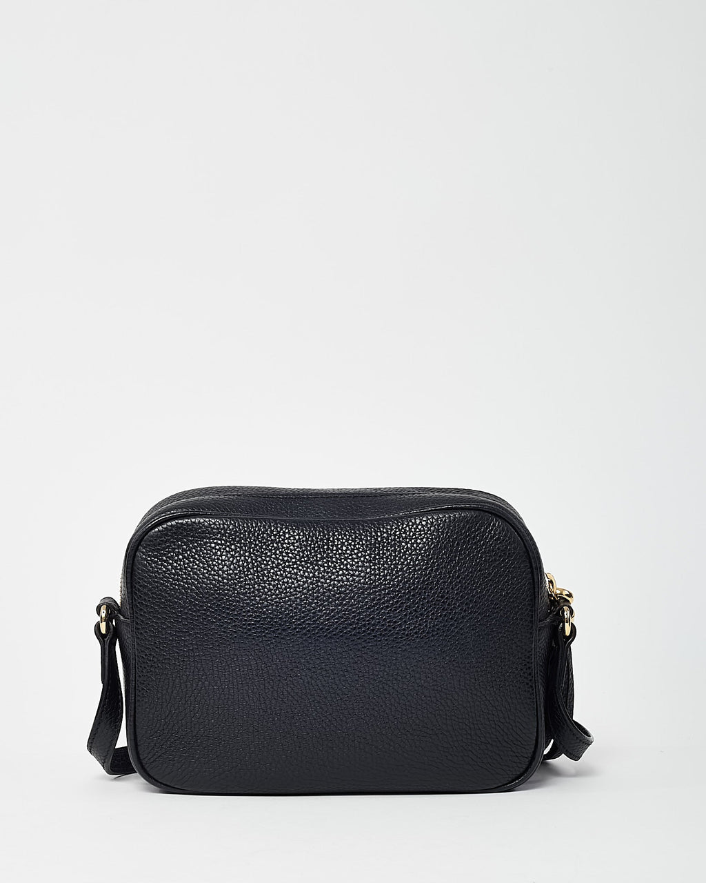 Gucci Black Pebbled Calfskin Leather GG Soho Disco Crossbody Bag