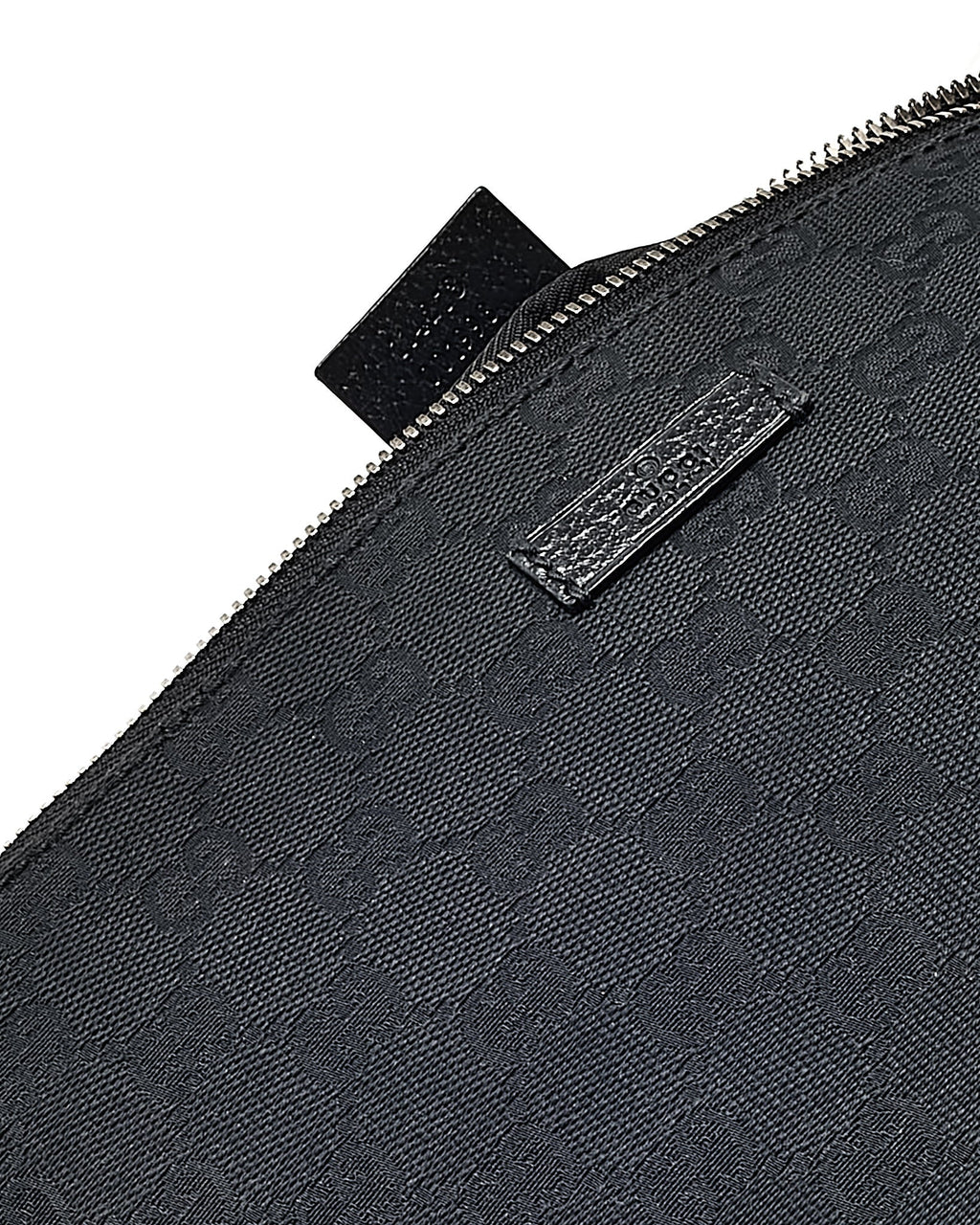 Gucci Black GG Monogram Canvas Messenger Crossbody Bag