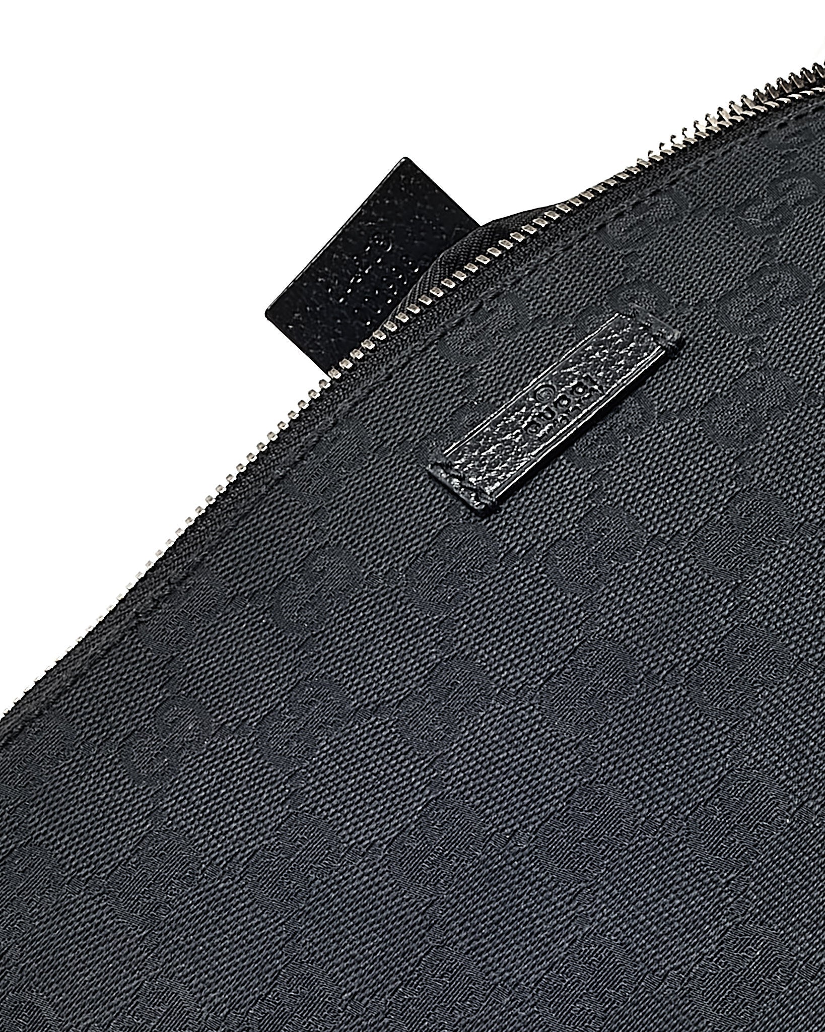 Gucci Black GG Monogram Canvas Messenger Crossbody Bag