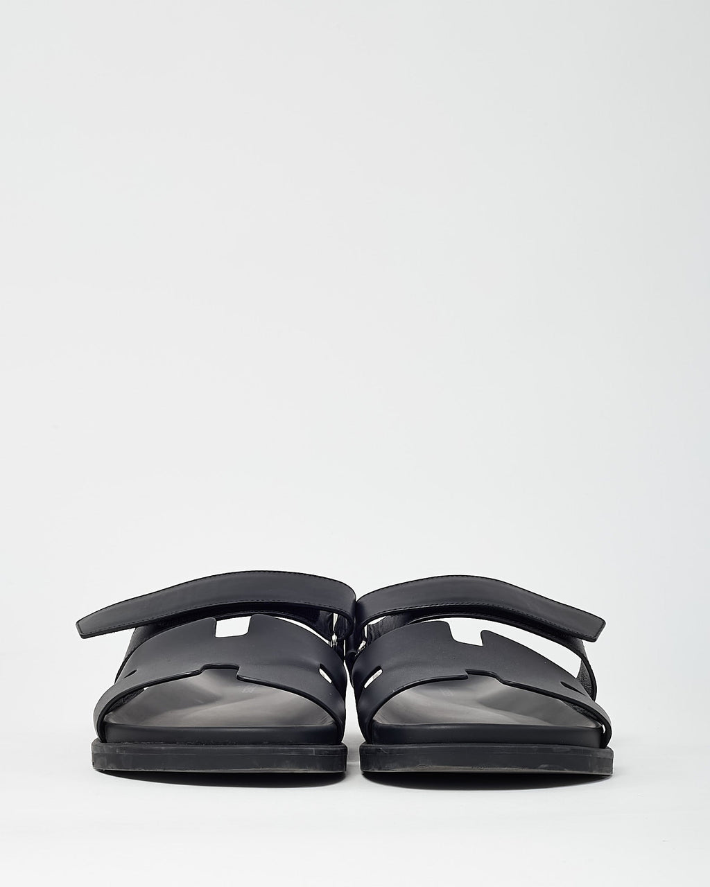 Hermès Men's Black Leather Chypre Sandals - 43.5 / 10.5 MEN
