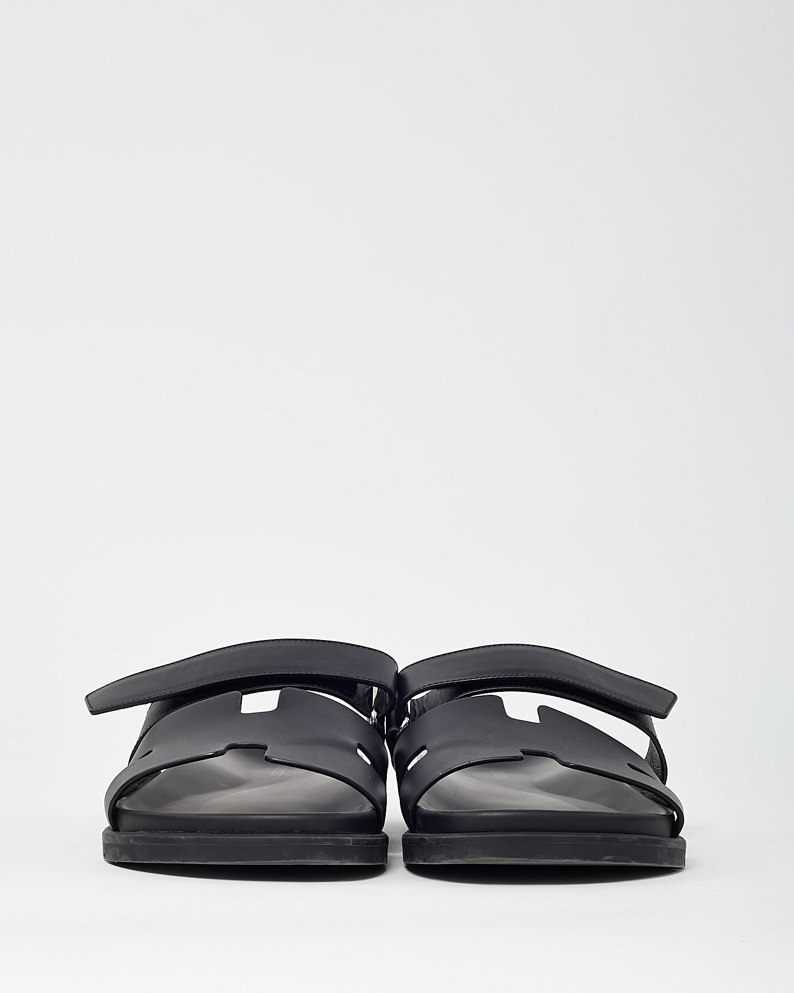Hermès Men's Black Leather Chypre Sandals - 43.5 / 10.5 MEN