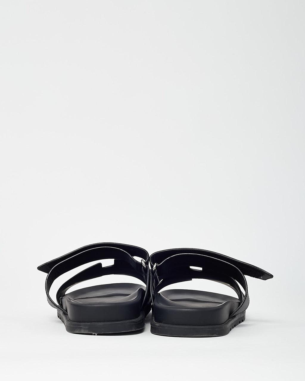 Hermès Men's Black Leather Chypre Sandals - 43.5 / 10.5 MEN