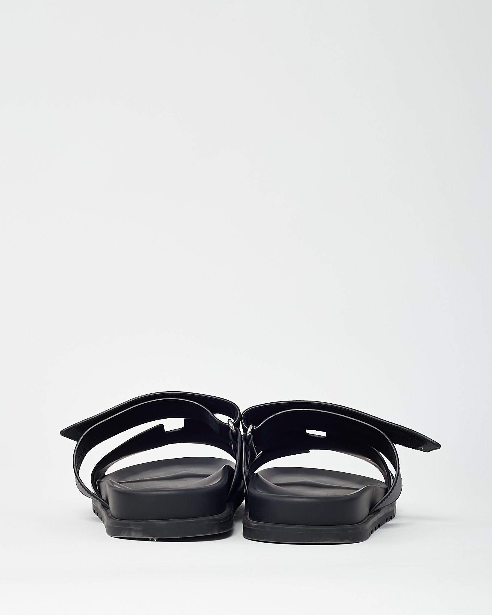 Hermès Men's Black Leather Chypre Sandals - 43.5 / 10.5 MEN