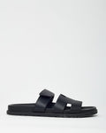 Hermès Men's Black Leather Chypre Sandals - 43.5 / 10.5 MEN