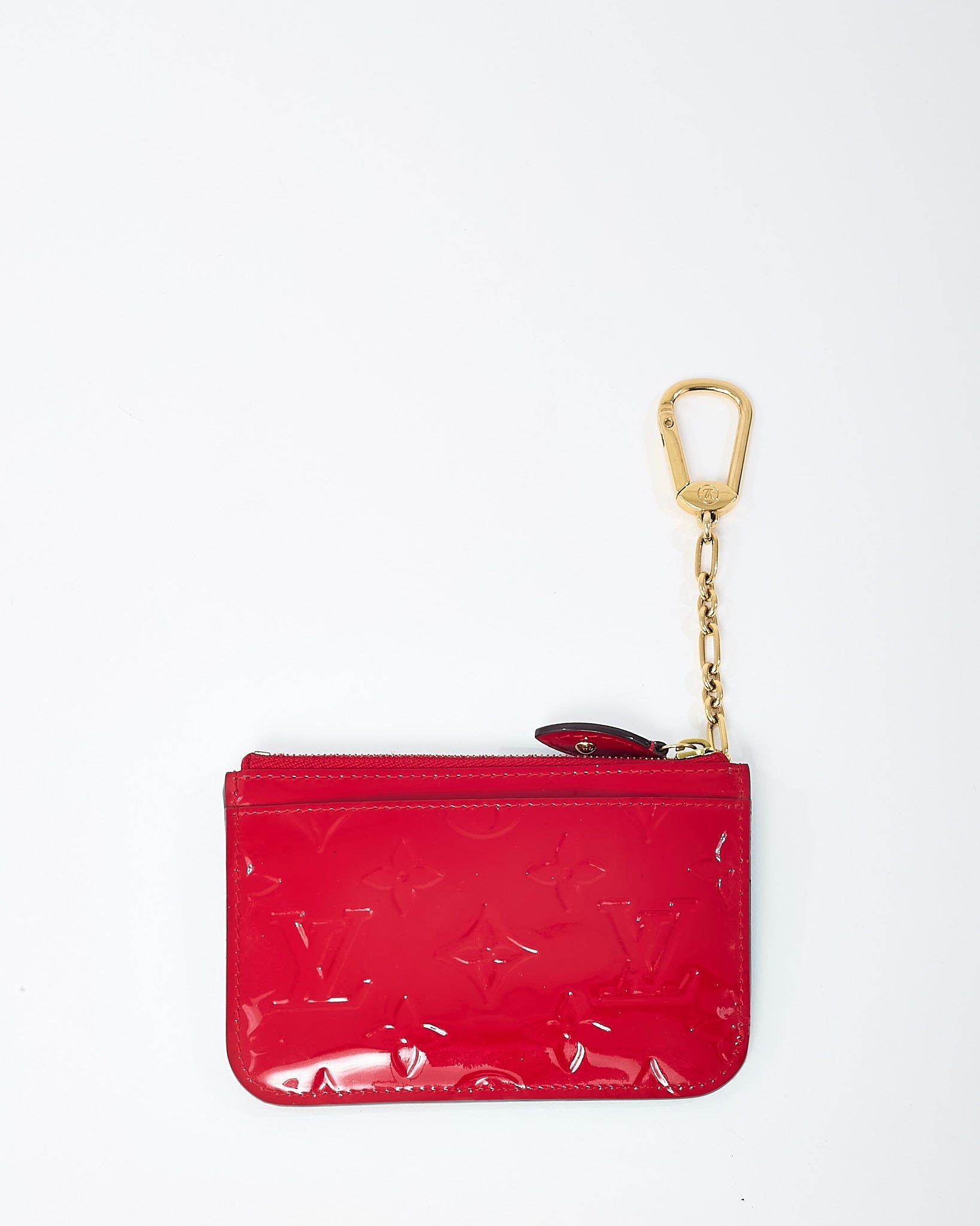 Louis Vuitton Red Monogram Vernis Pochette Cles / Key Pouch