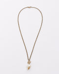 Gucci Gold Finish Metal Interlocking Crystal GG Pearl Necklace