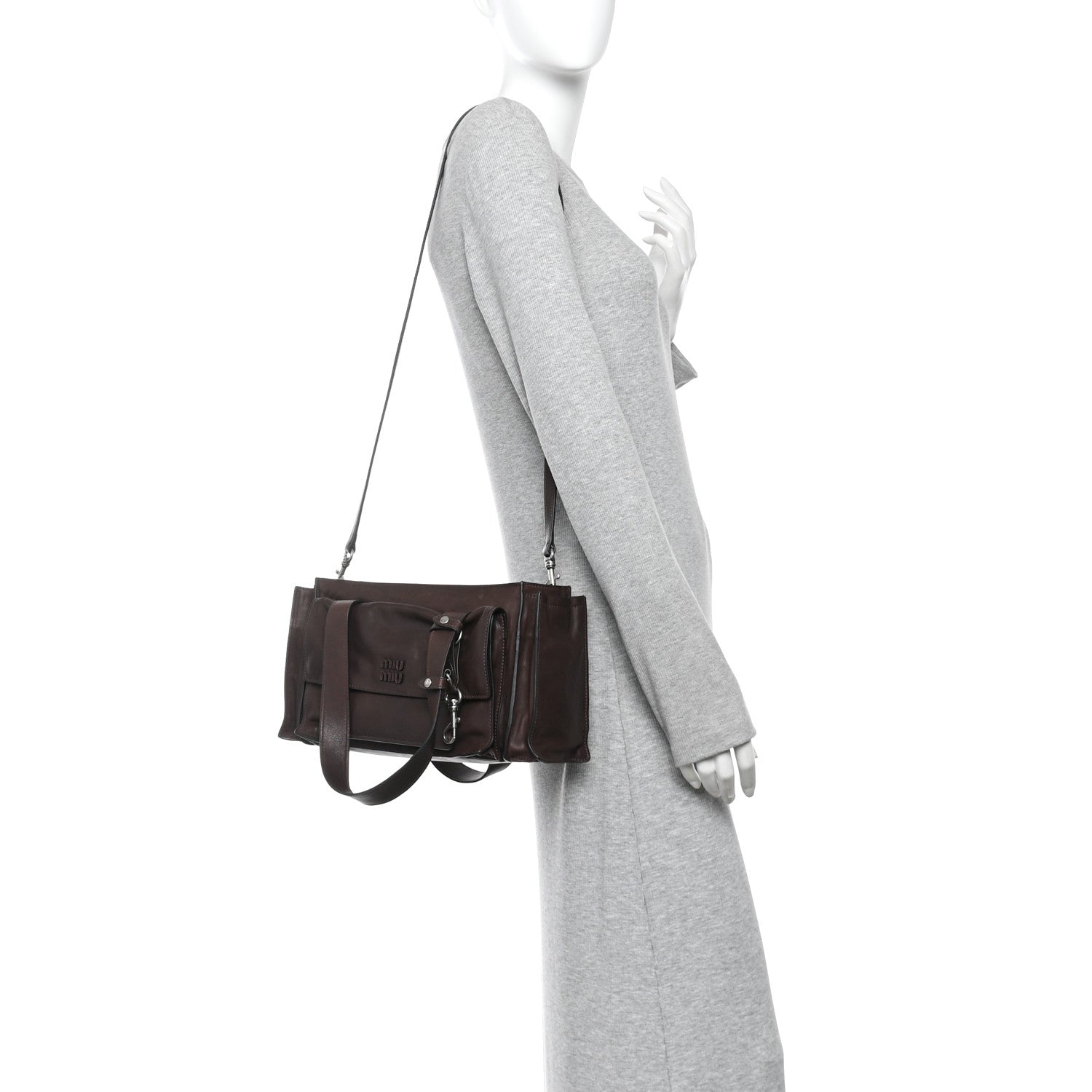 Nappa Utilitaire Shopping Tote Dark Brown