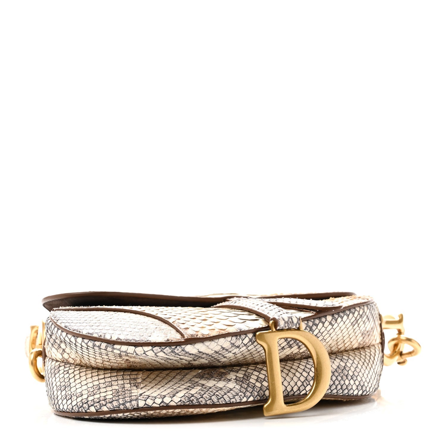 Metallic Snakeskin Saddle Bag Gold Multicolor