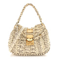 Snakeskin Small Matelasse Coffer Hobo Beige