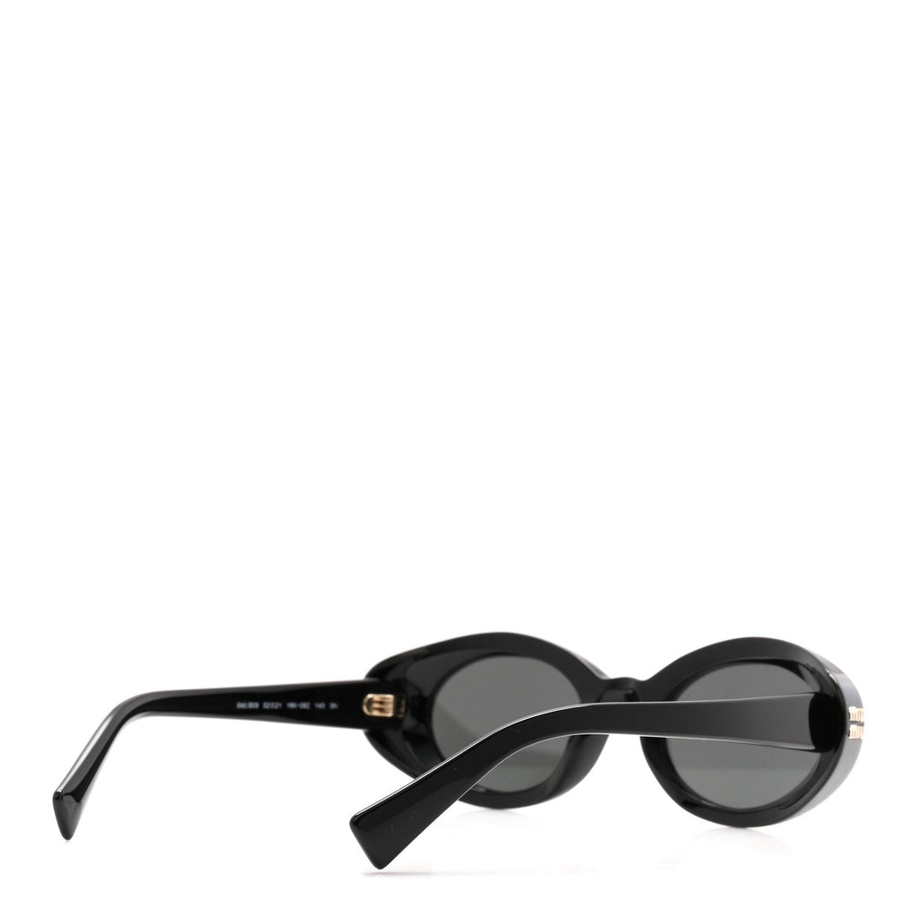 Acetate Oval Reverie Sunglasses SMU B09 Black